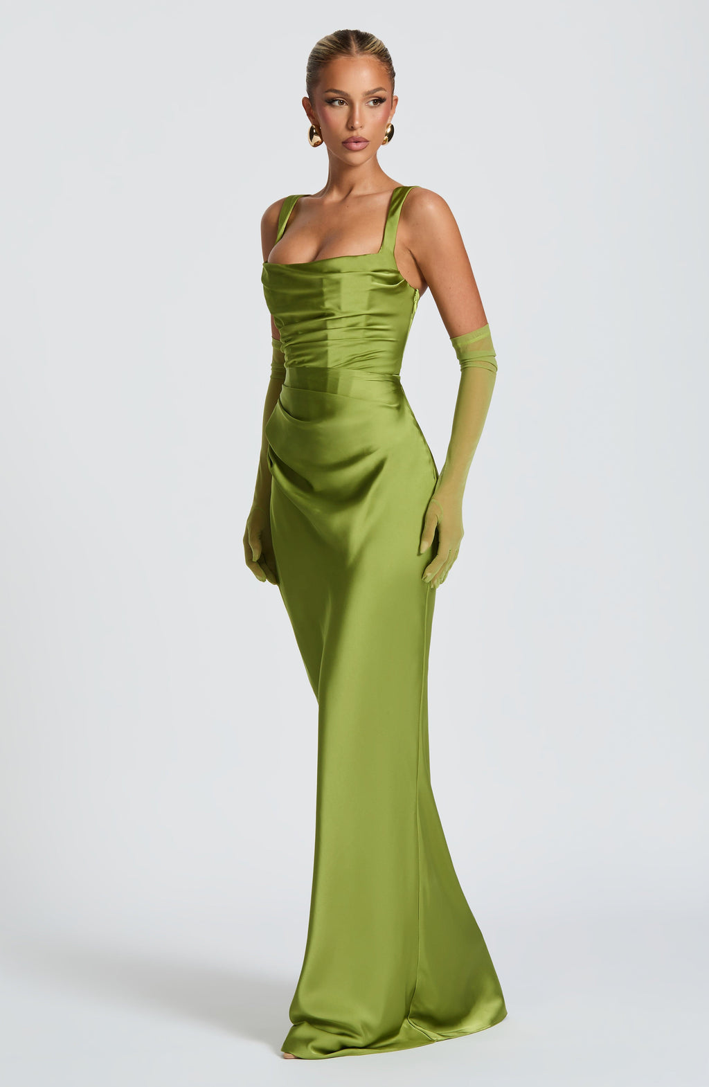 Flourenne Calandra Maxi Dress in Olive