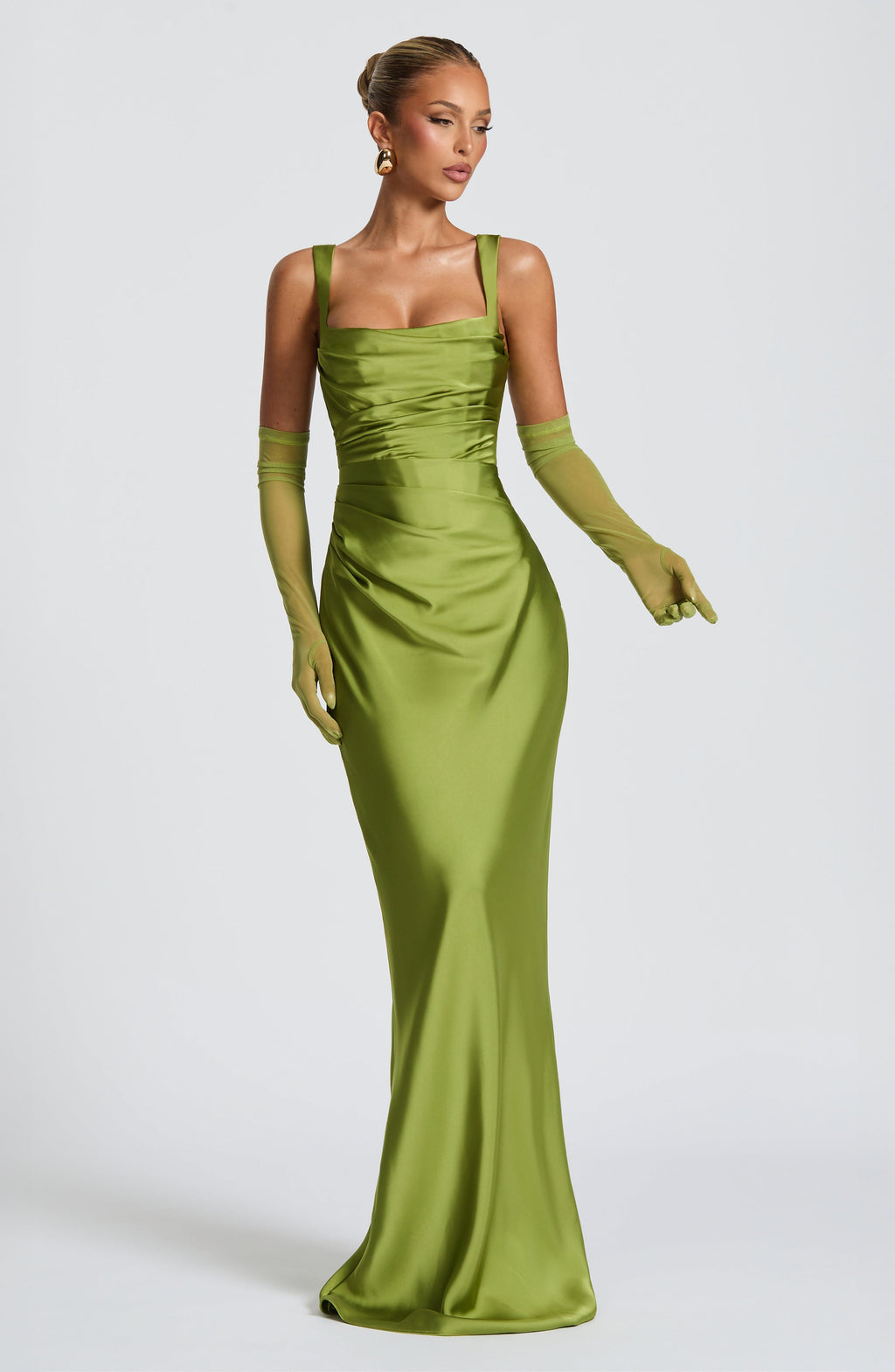 Flourenne Calandra Maxi Dress in Olive