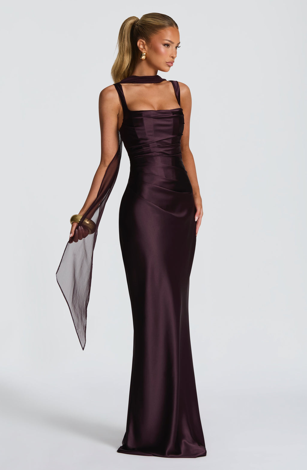 Flourenne Calandra Maxi Dress in Plum