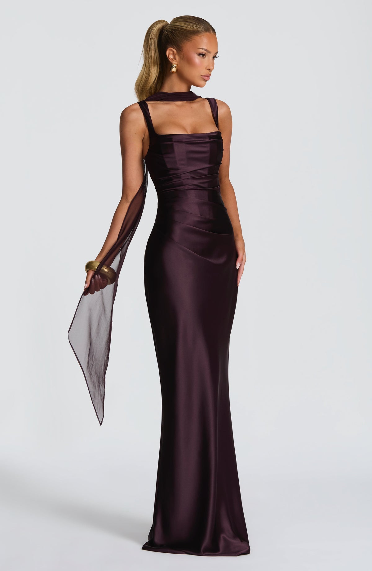 Flourenne Calandra Maxi Dress in Plum