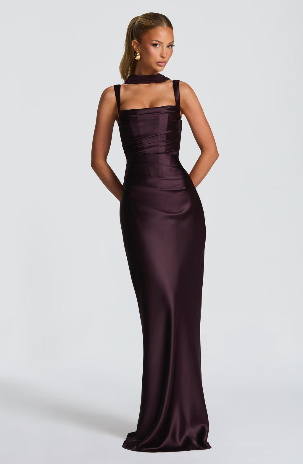 Flourenne Calandra Maxi Dress in Plum