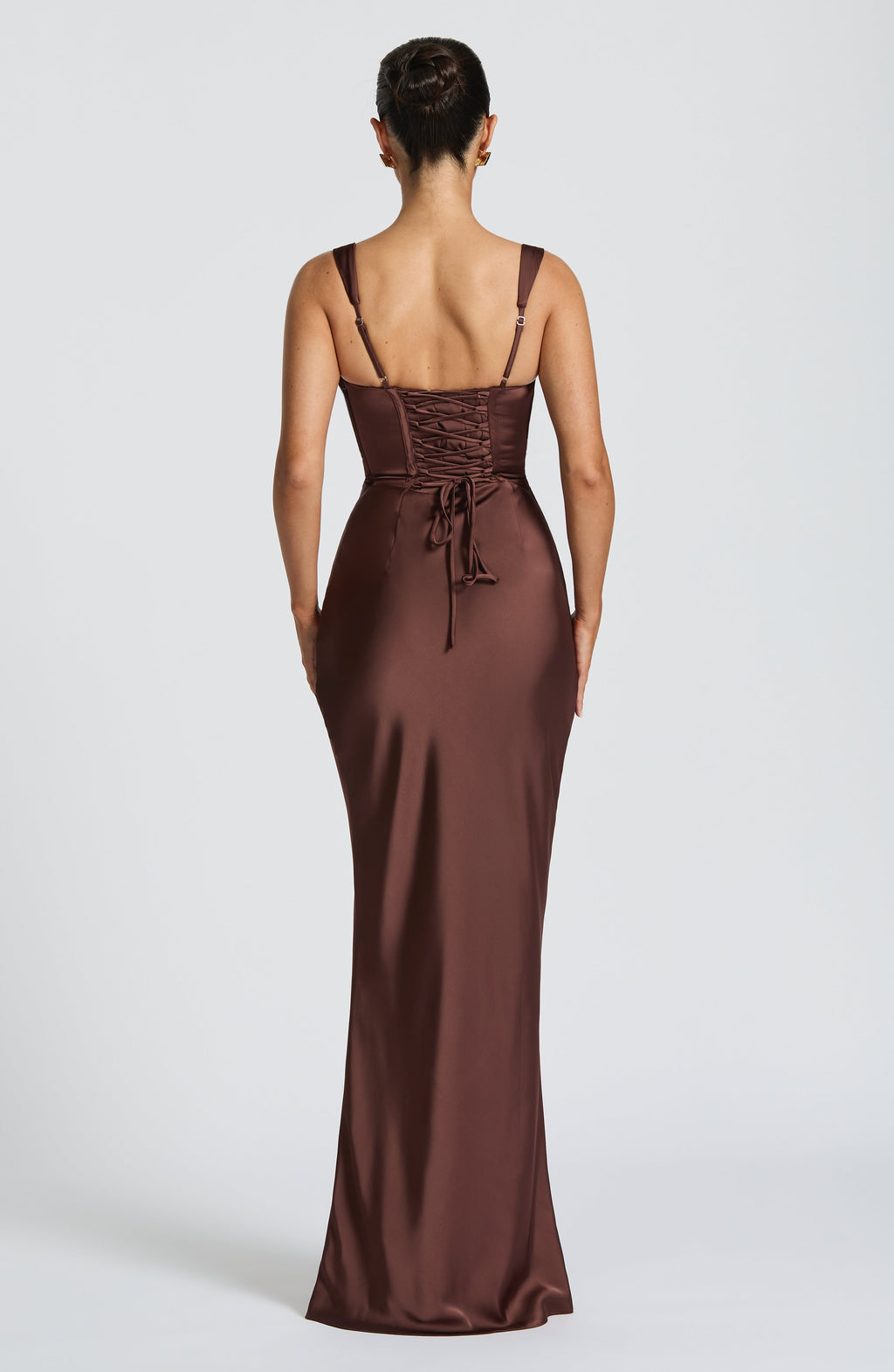 Flourenne Calandra Maxi Dress in Plum Brown