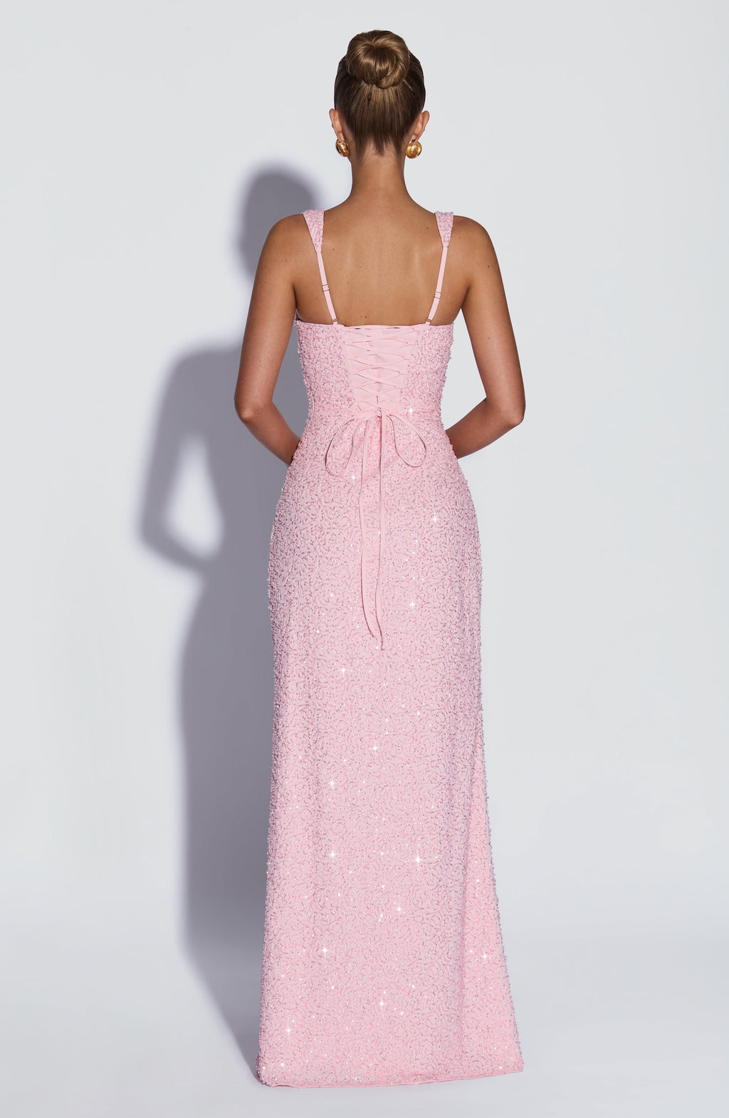 Flourenne Calandra Maxi Dress in Blush Sparkle