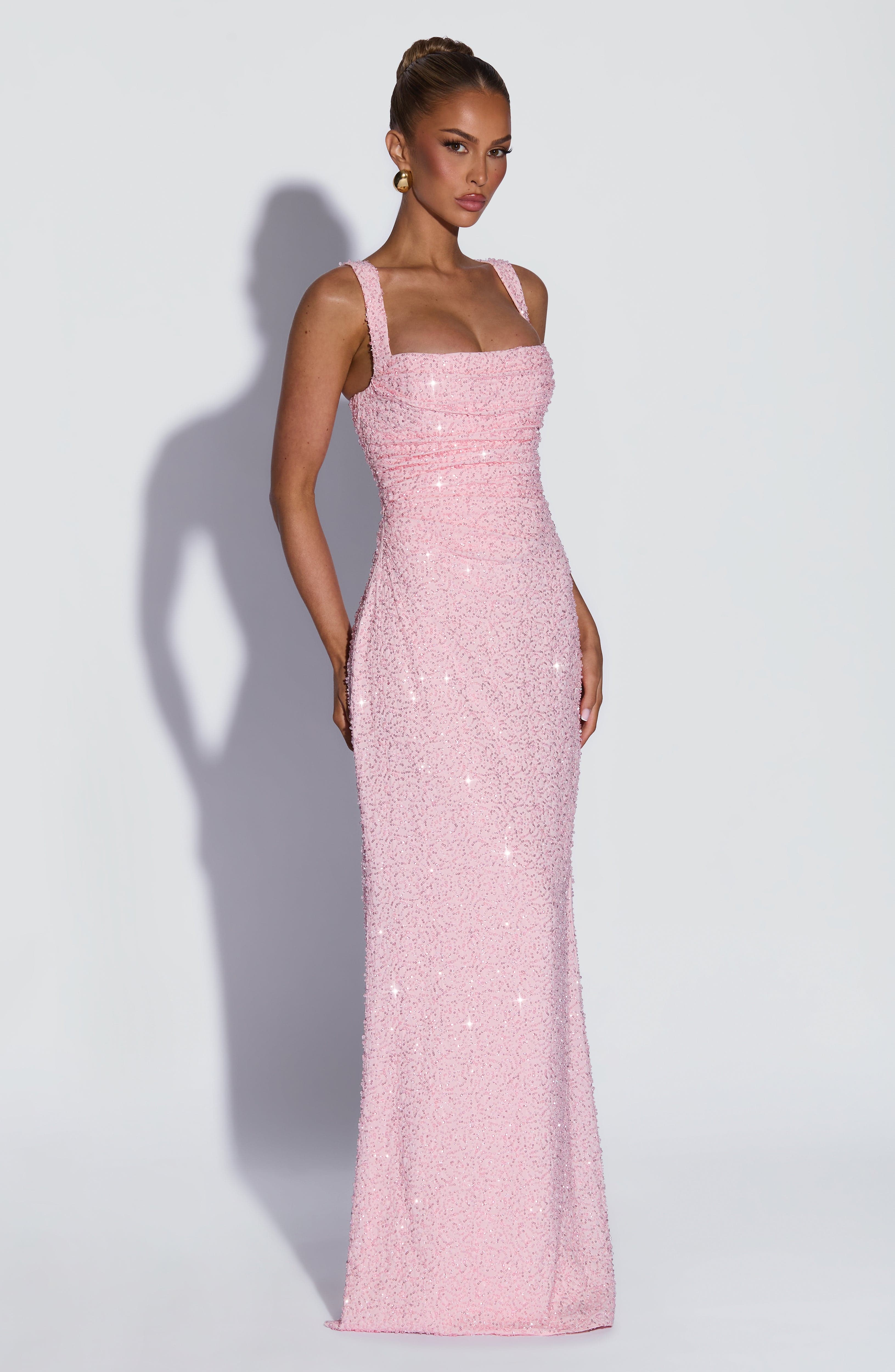 Flourenne Calandra Maxi Dress in Blush Sparkle