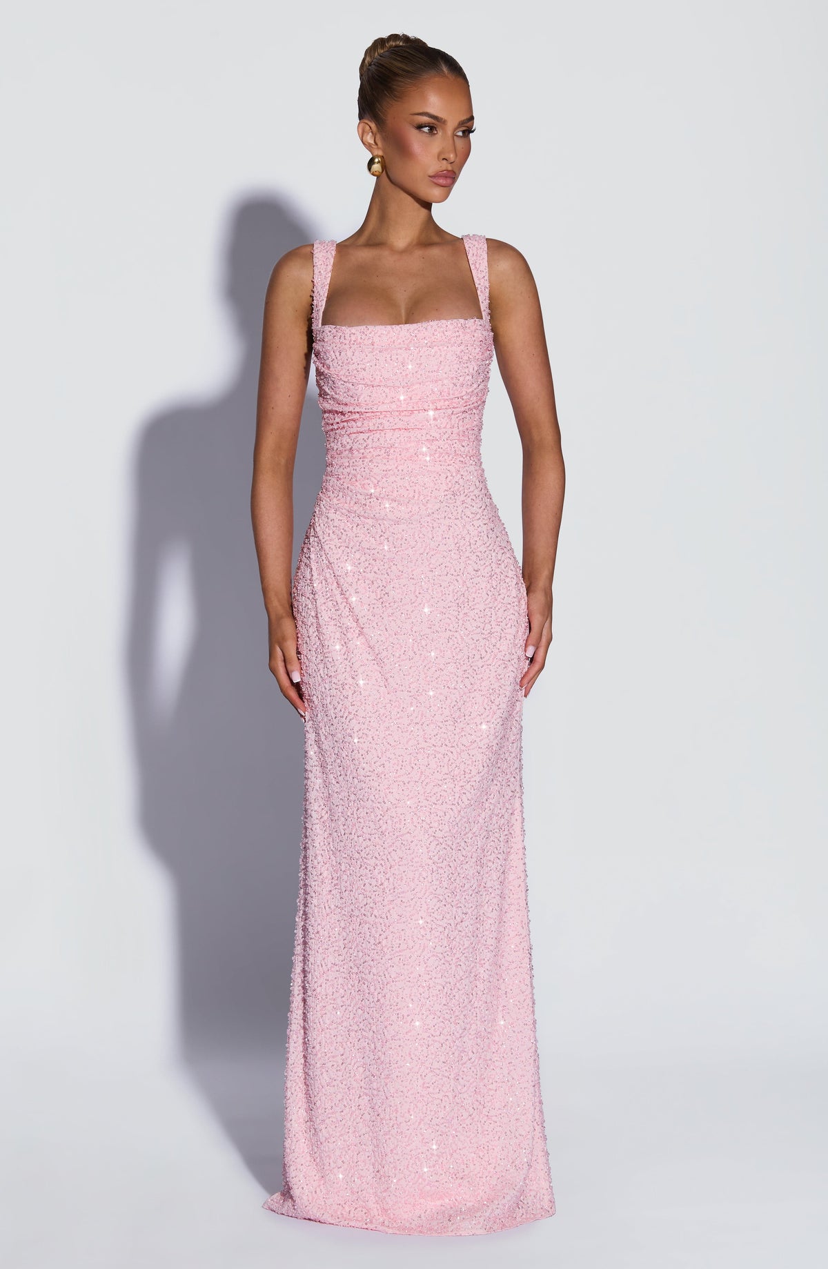 Flourenne Calandra Maxi Dress in Blush Sparkle