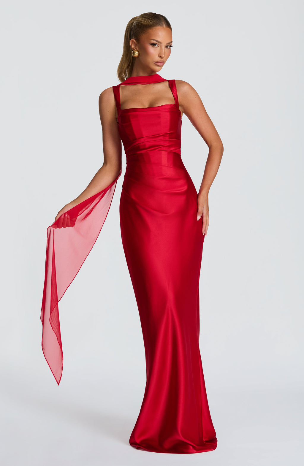 Flourenne Calandra Maxi Dress in Red