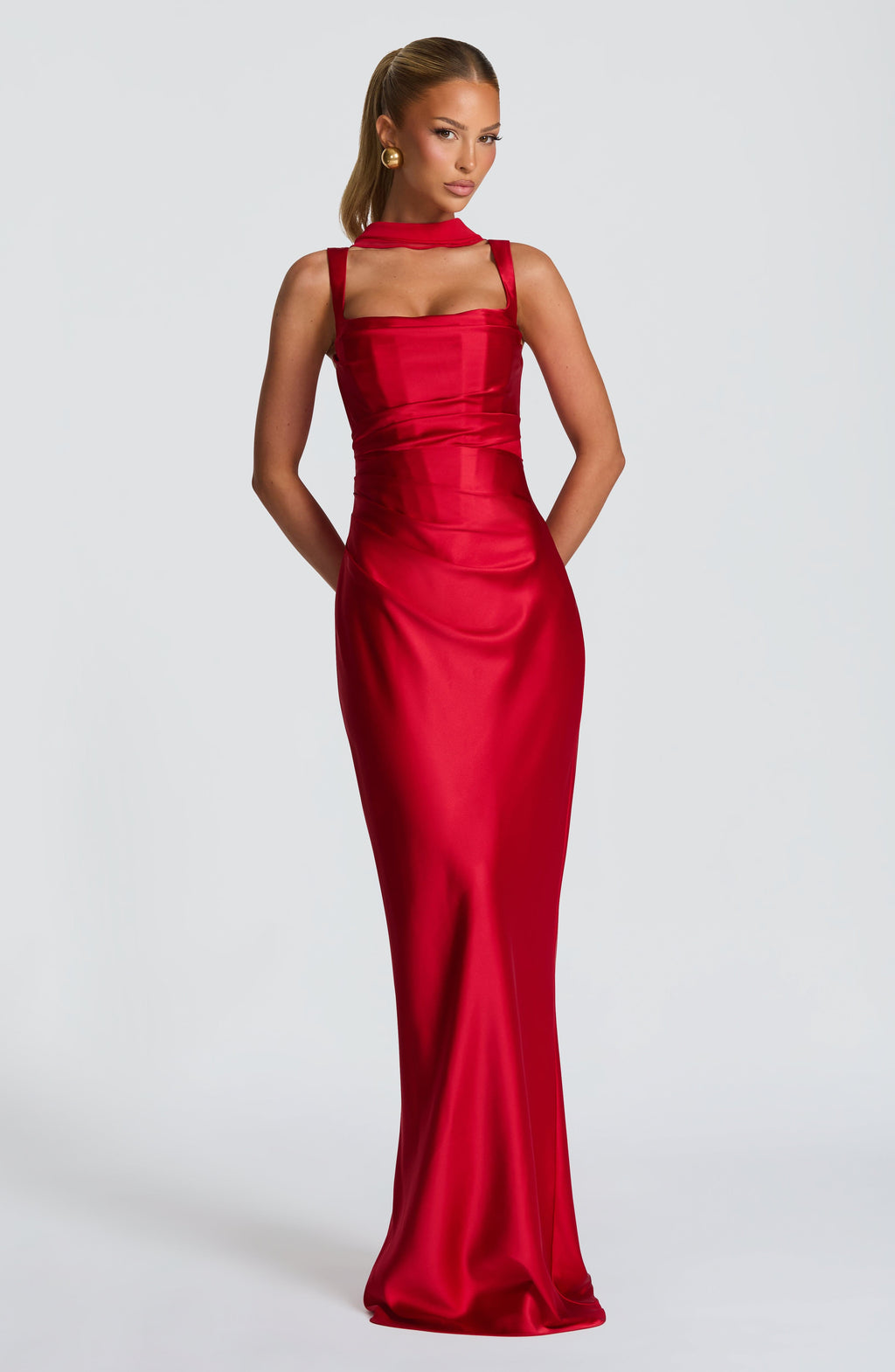 Flourenne Calandra Maxi Dress in Red