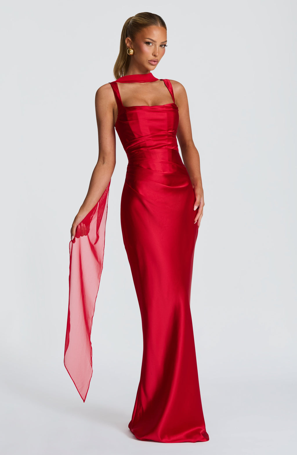 Flourenne Calandra Maxi Dress in Red