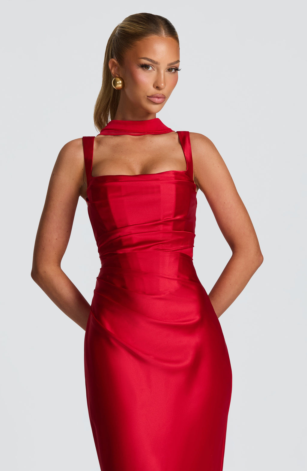 Flourenne Calandra Maxi Dress in Red