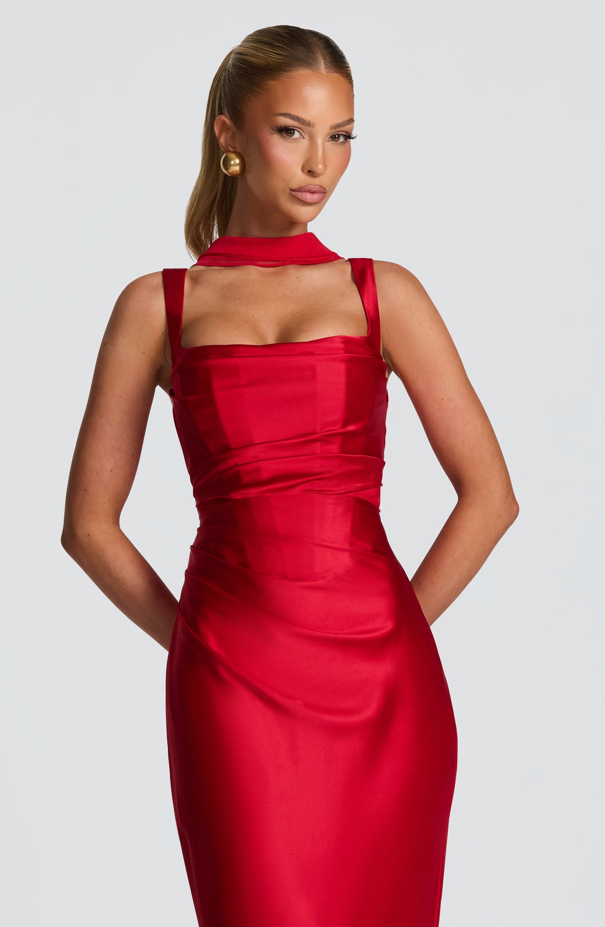 Flourenne Calandra Maxi Dress in Red