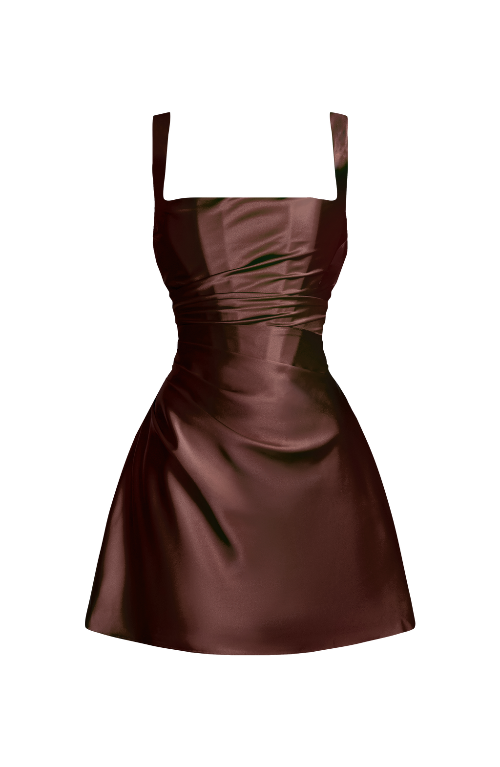 Flourenne Calandria Mini Dress in Plum Brown
