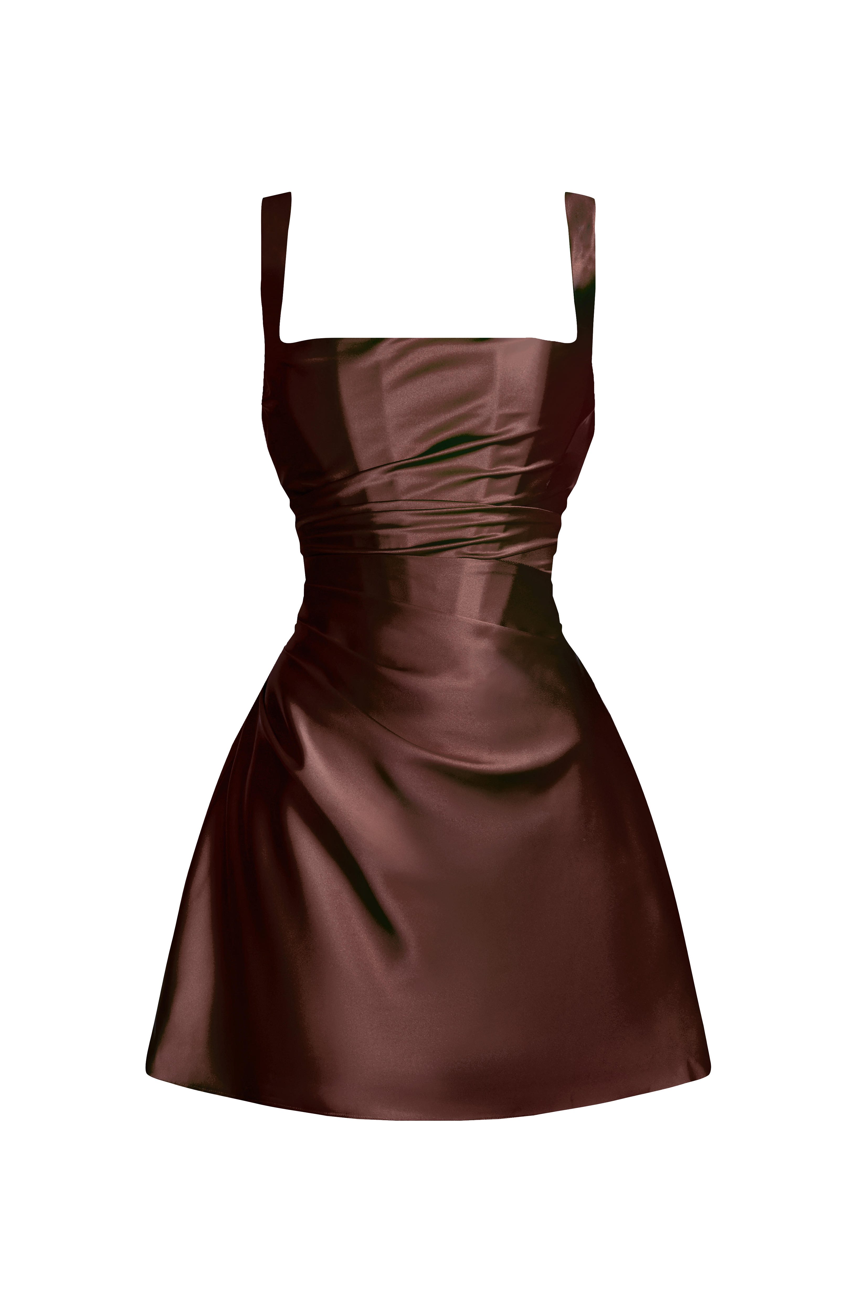 Flourenne Calandria Mini Dress in Plum Brown