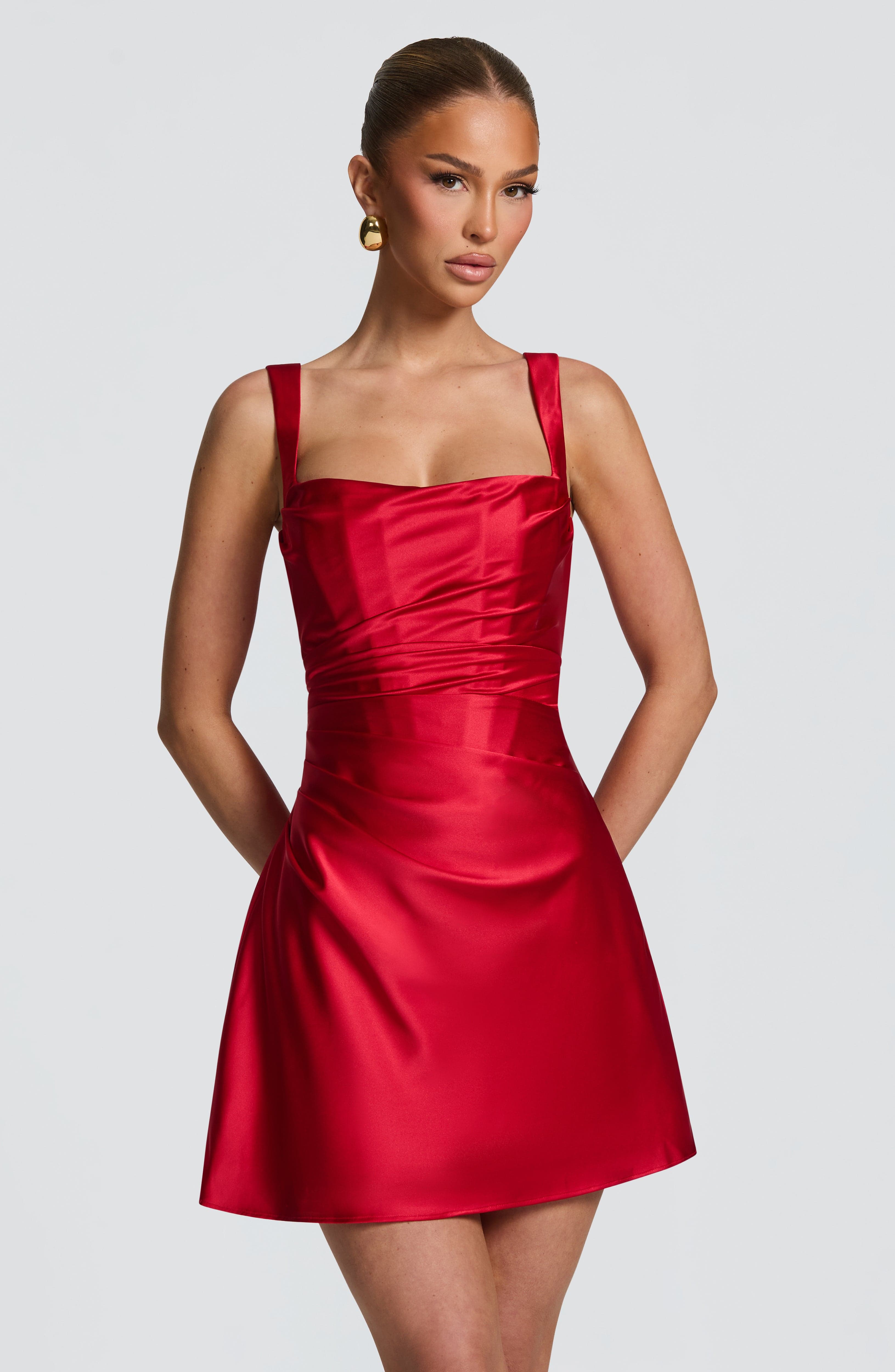 Flourenne Calandria Mini Dress in Red