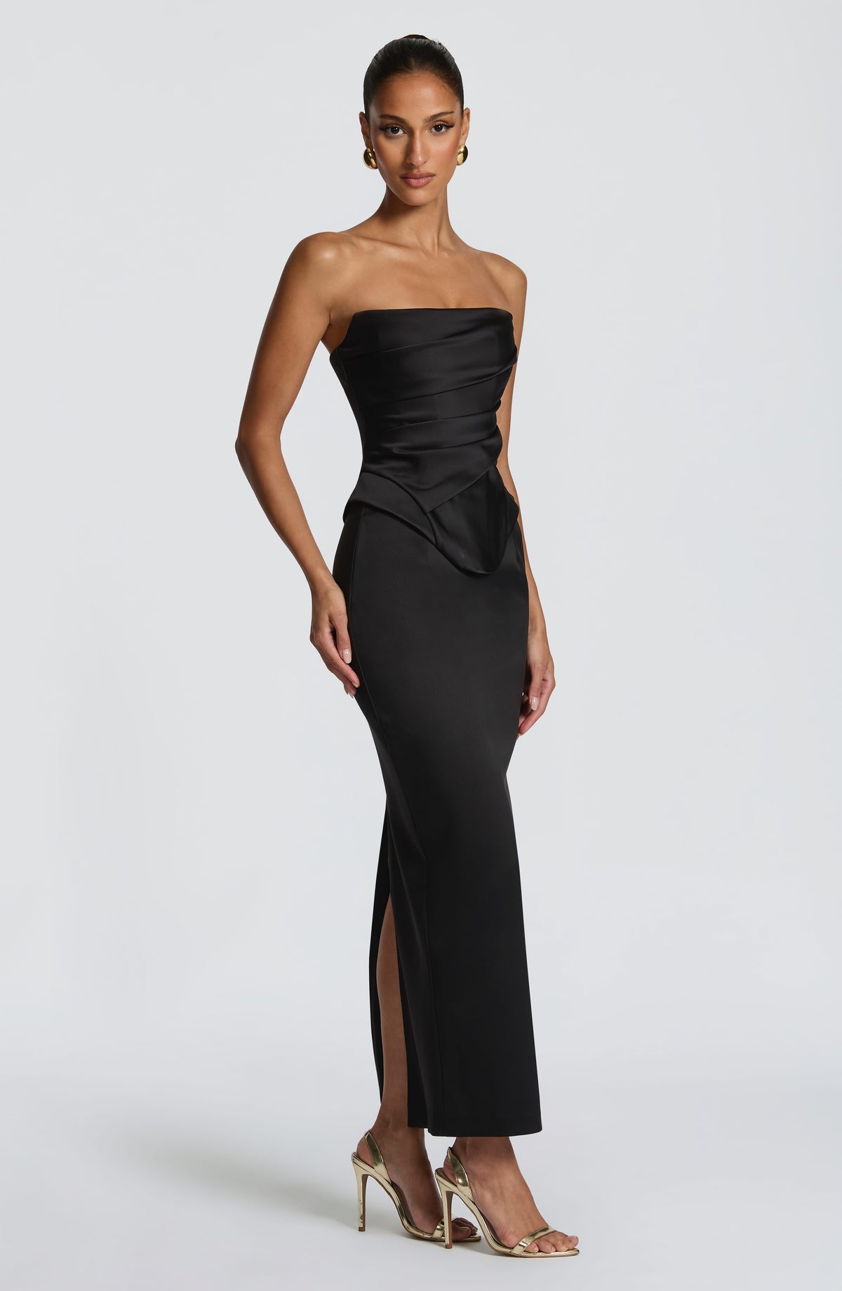 Flourenne Calliope Midi Skirt in Black