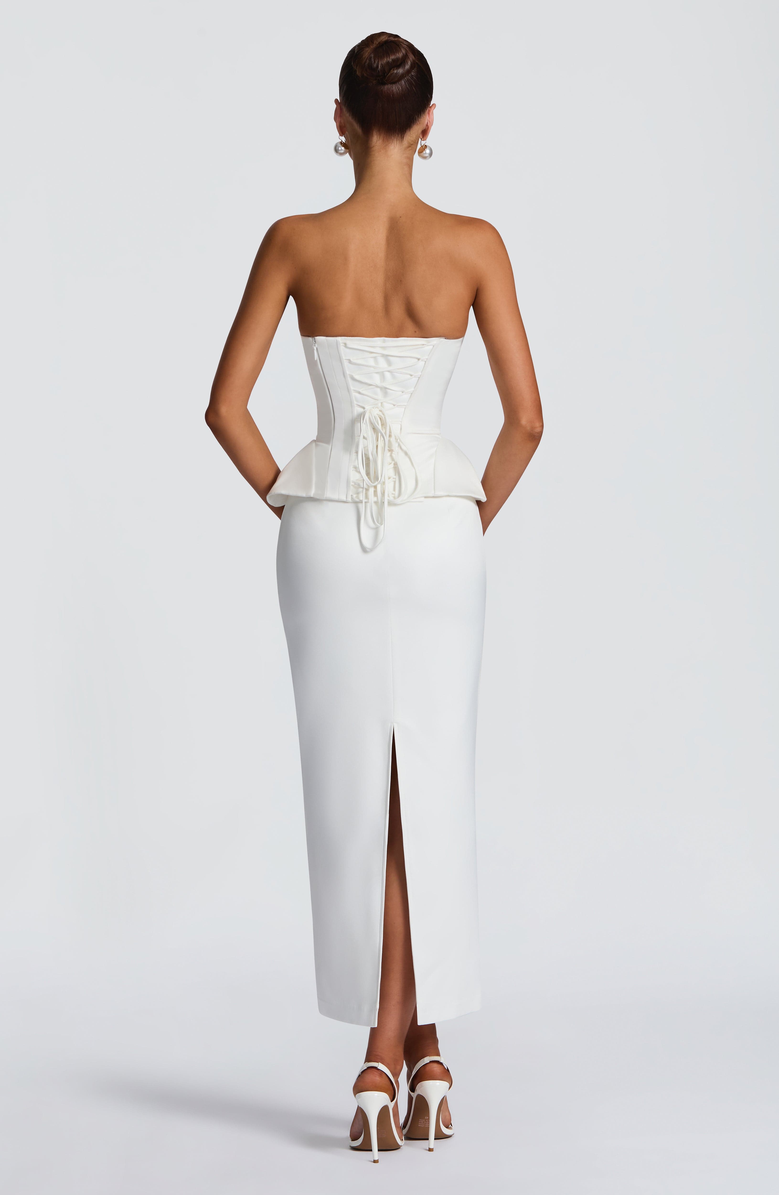 Flourenne Calliope Midi Skirt in Ivory