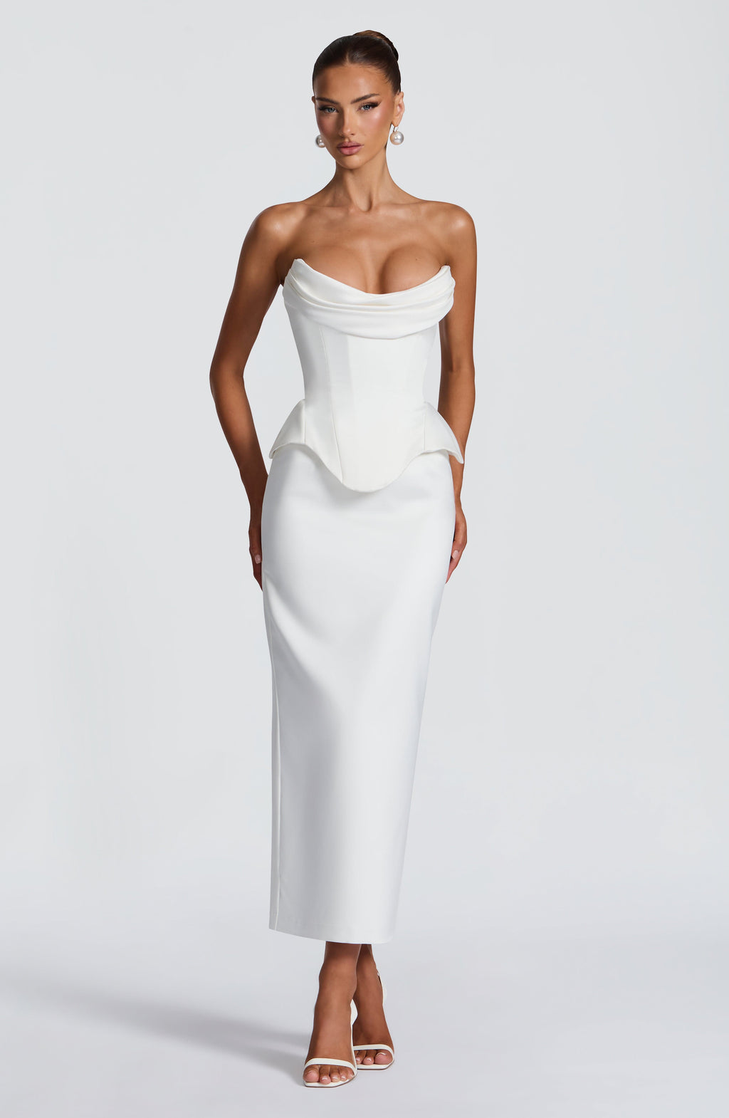 Flourenne Calliope Midi Skirt in Ivory