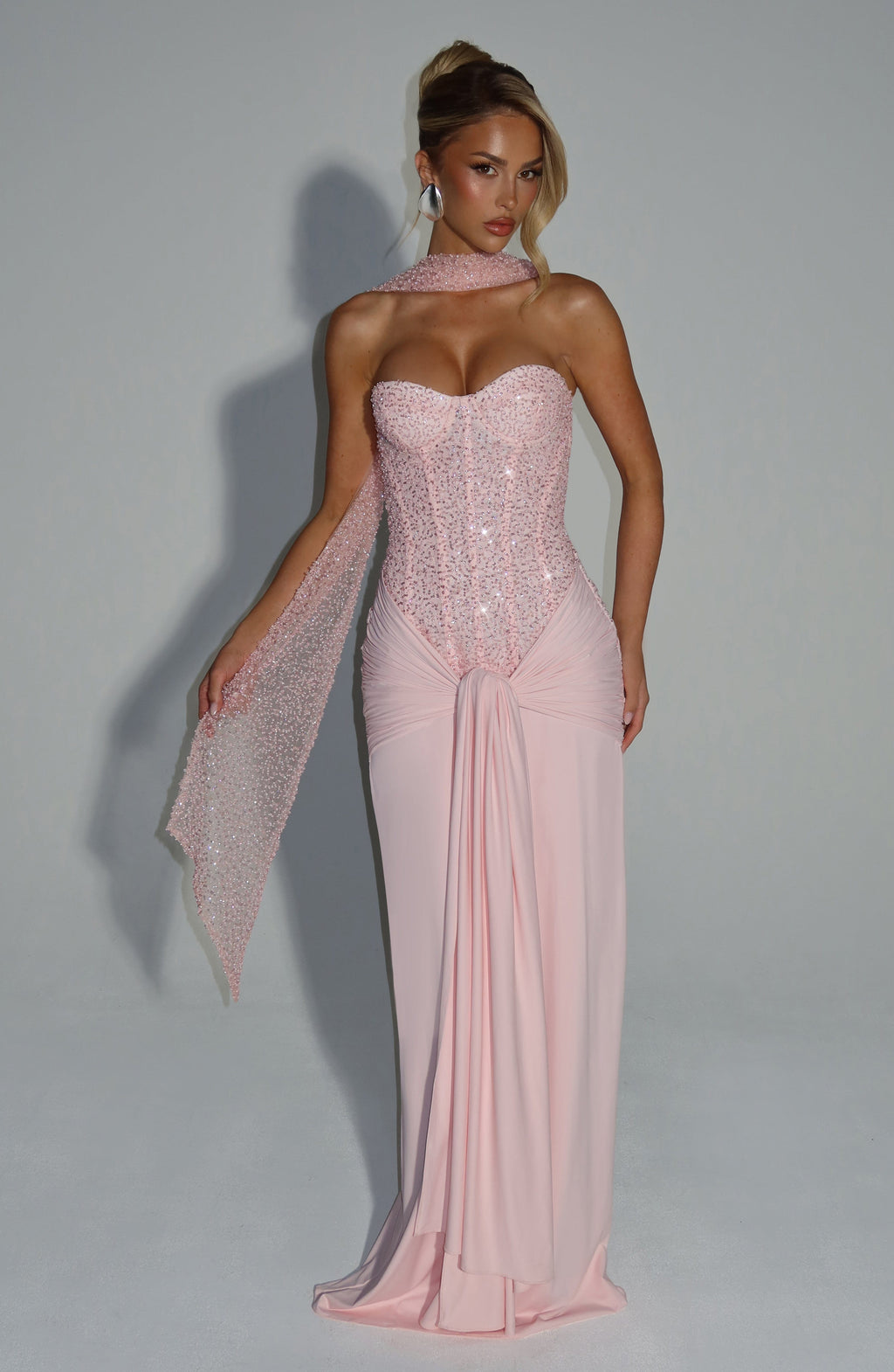 Flourenne Carina Maxi Dress in Blush