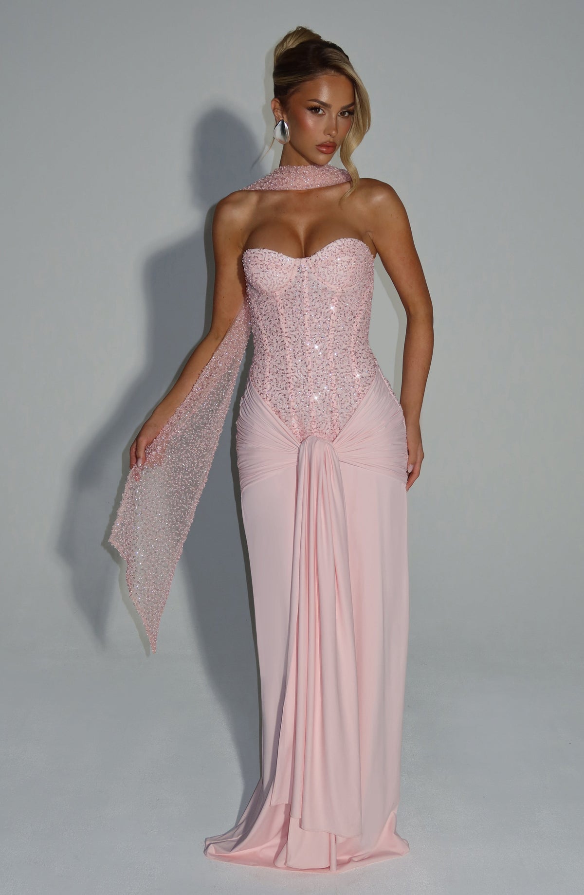 Flourenne Carina Maxi Dress in Blush