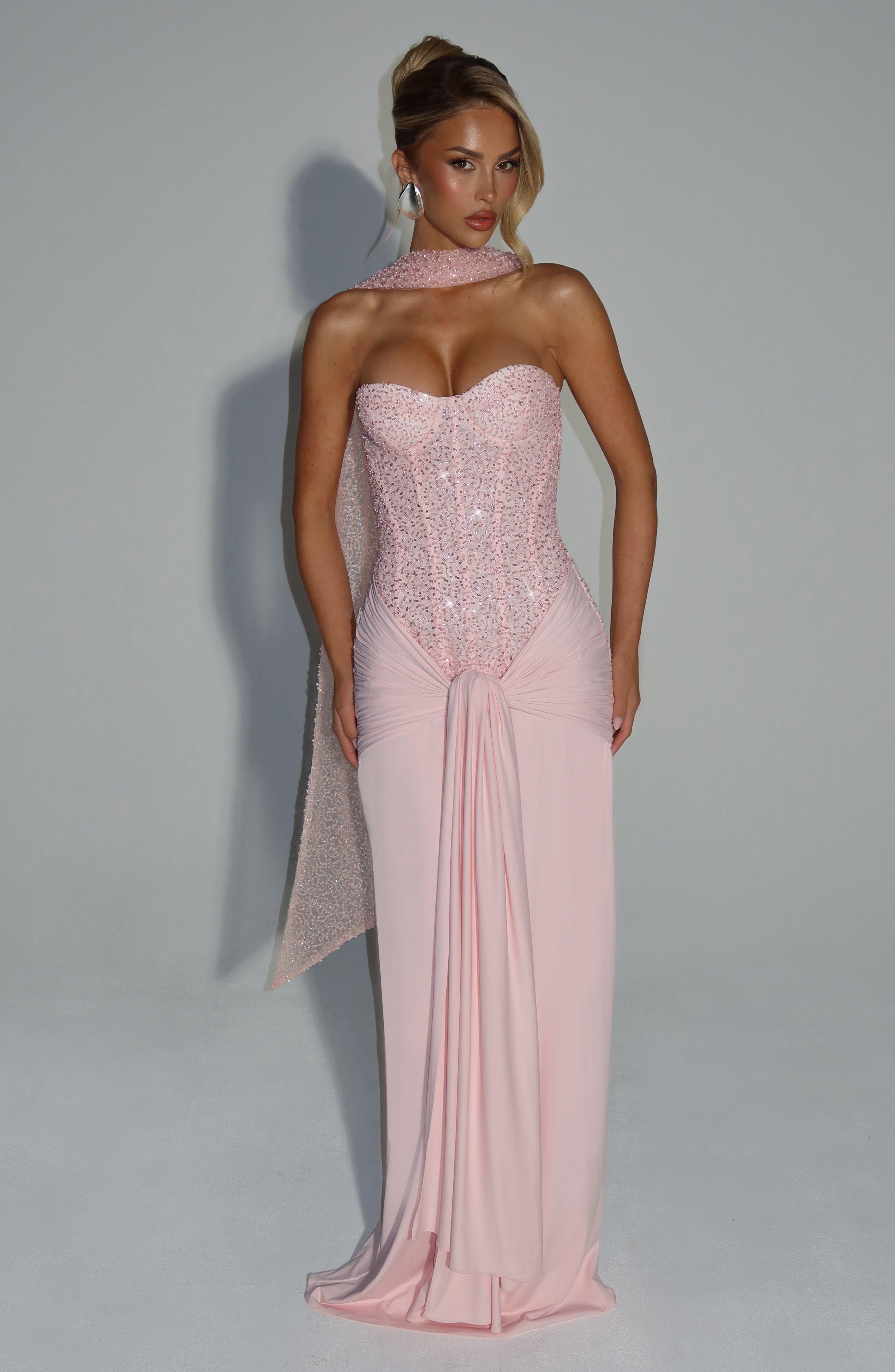 Flourenne Carina Maxi Dress in Blush