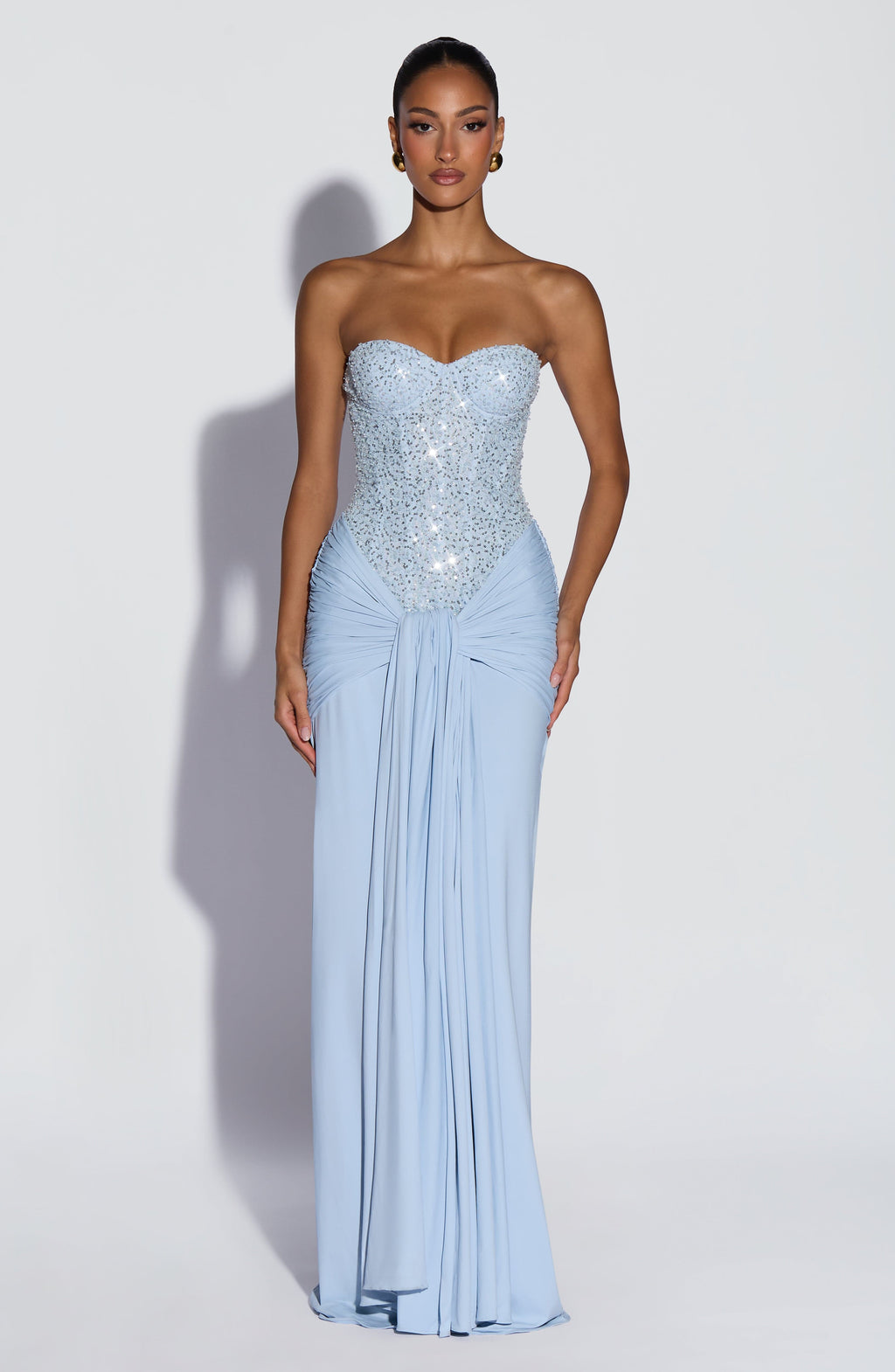 Flourenne Carina Maxi Dress in Glacier Blue