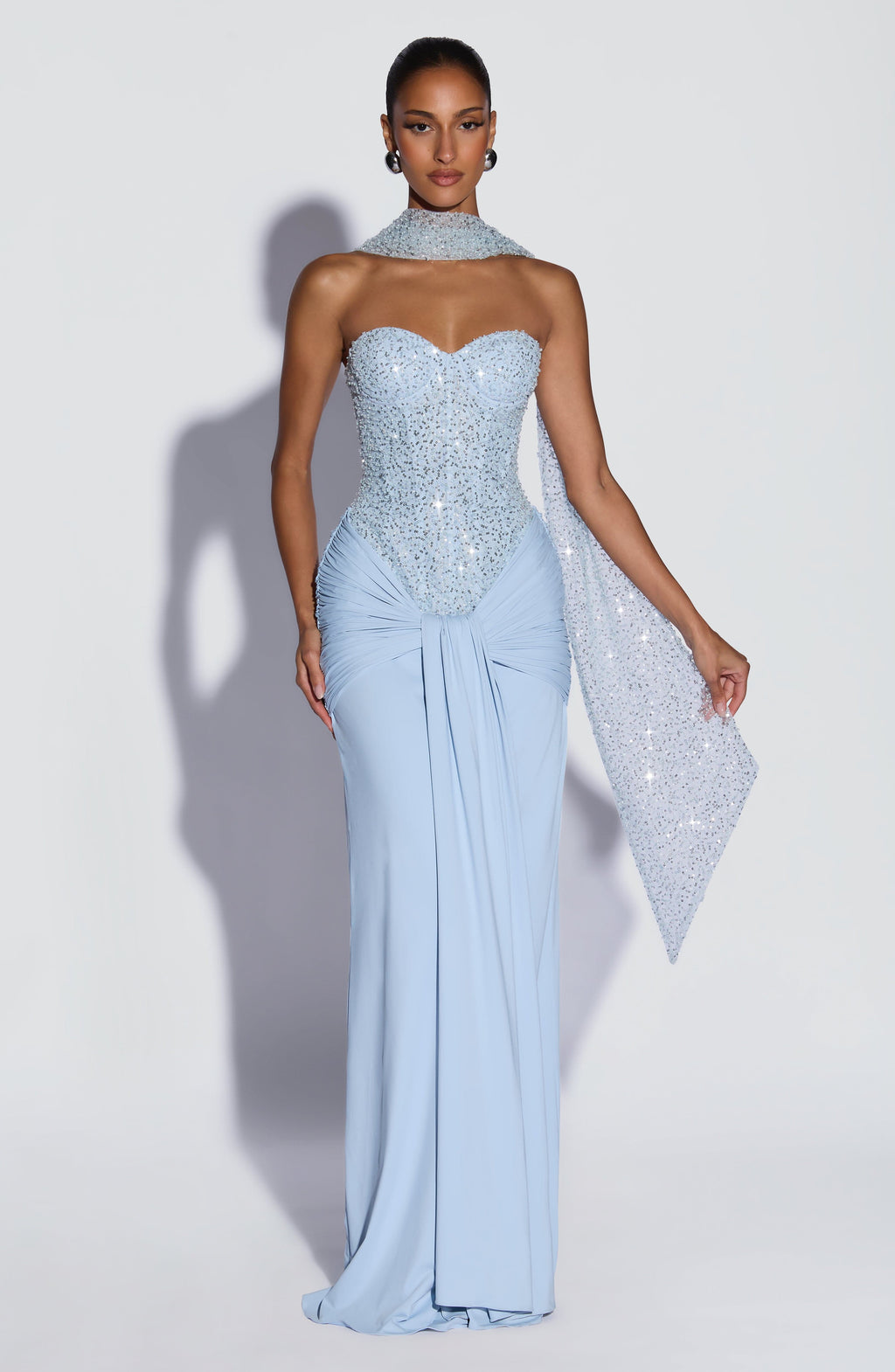 Flourenne Carina Maxi Dress in Glacier Blue