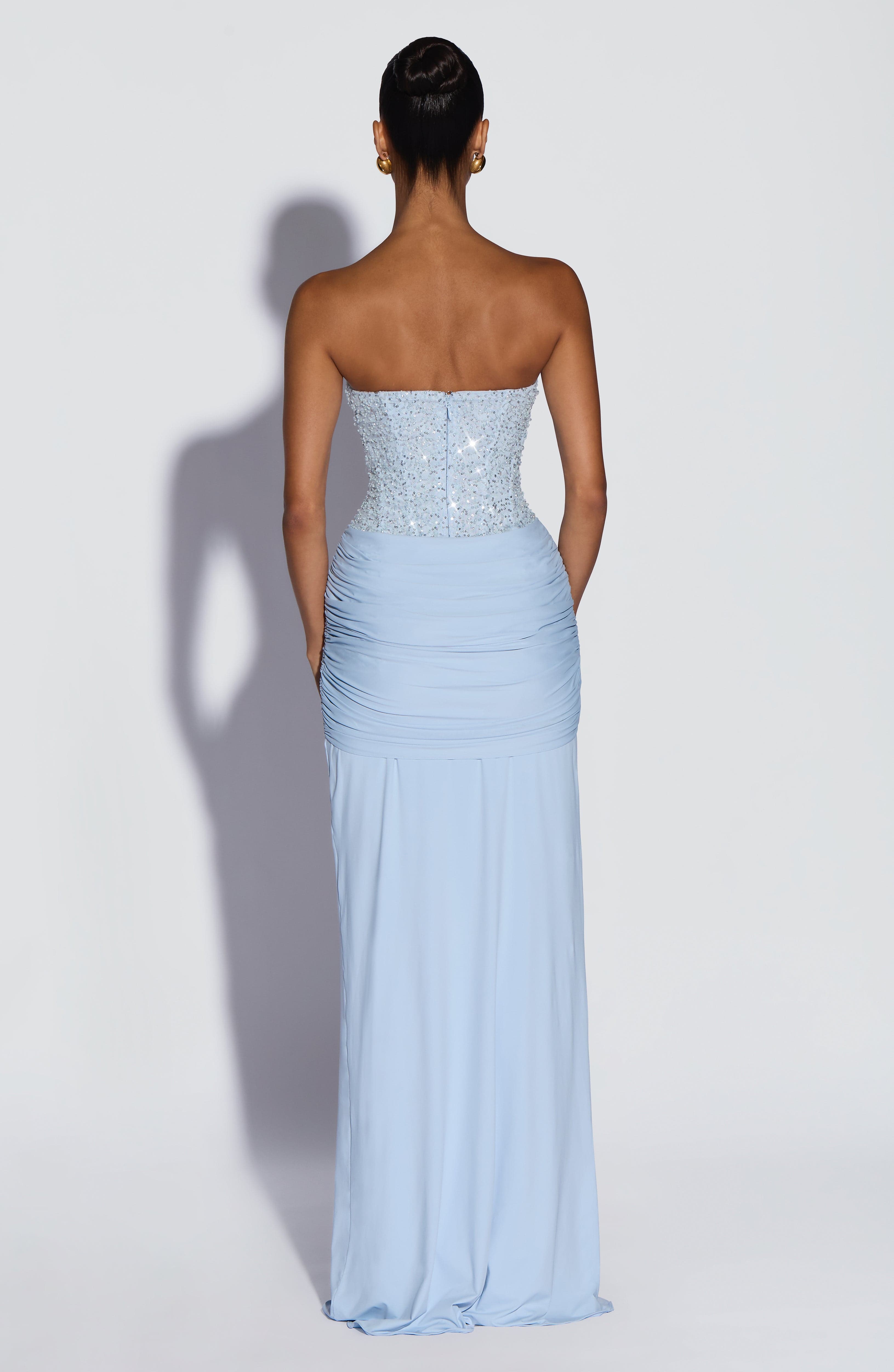 Flourenne Carina Maxi Dress in Glacier Blue