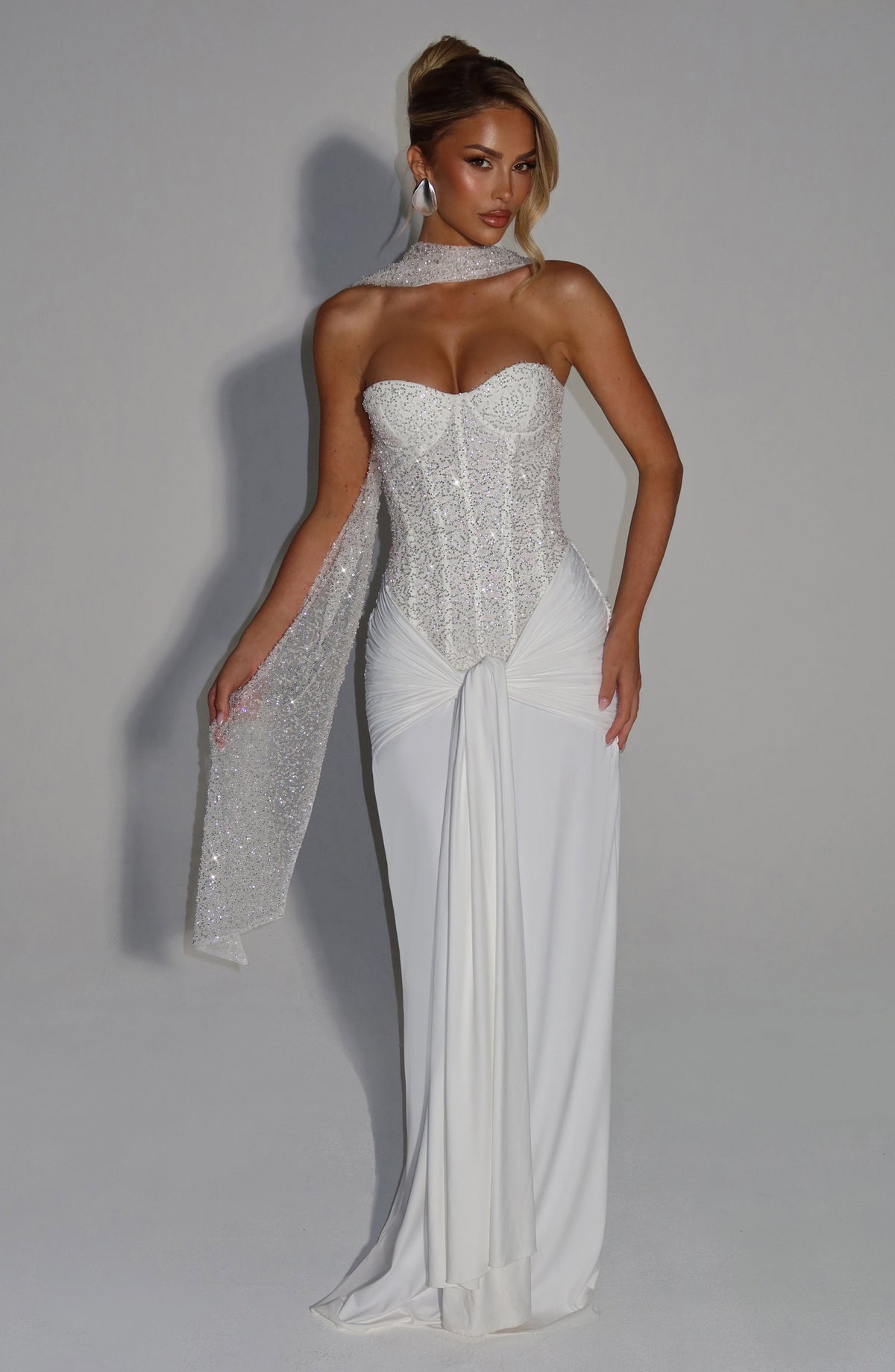 Flourenne Carina Maxi Dress in Ivory