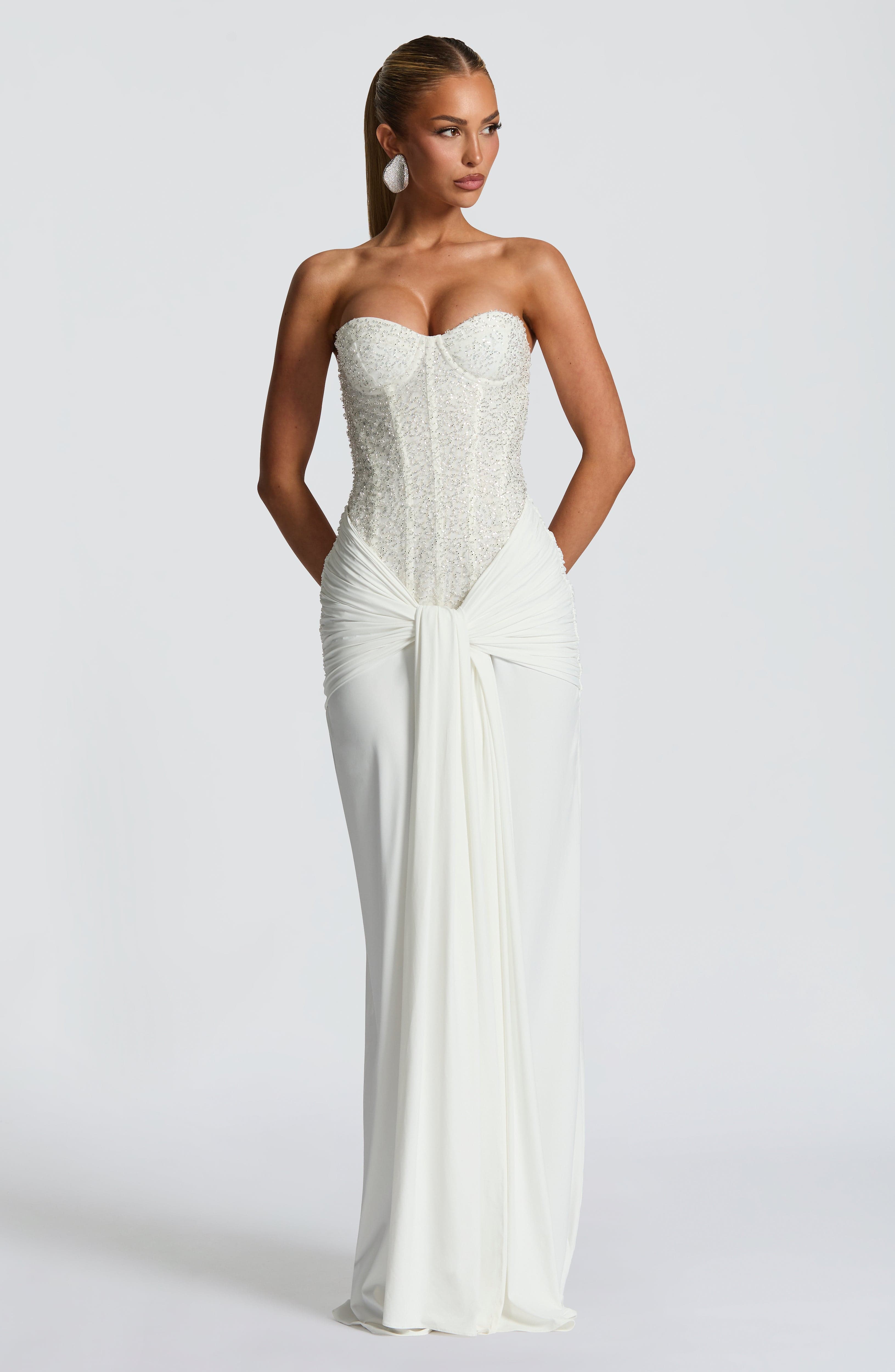 Flourenne Carina Maxi Dress in Ivory