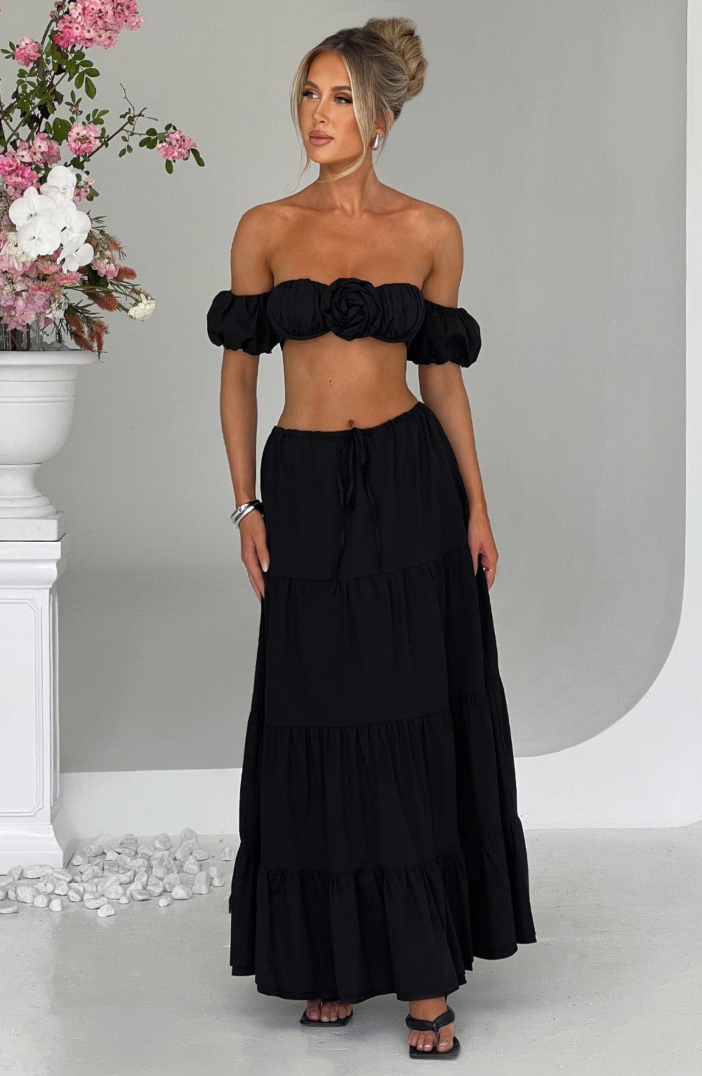 Flourenne Carmen Top in Black