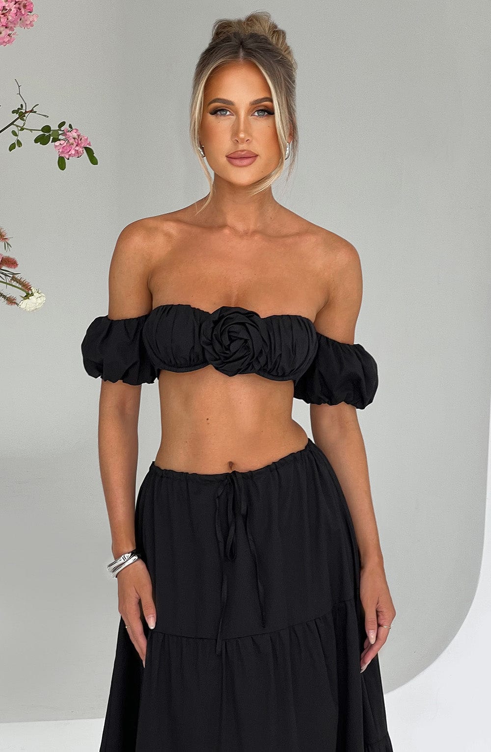 Flourenne Carmen Top in Black