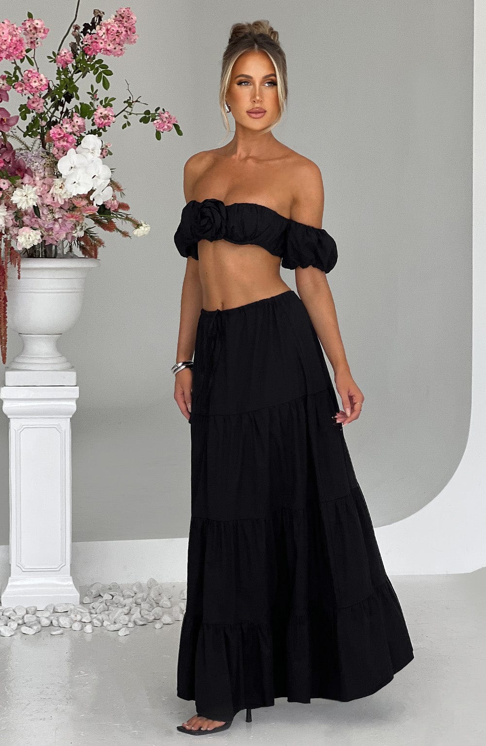 Flourenne Carmen Top in Black