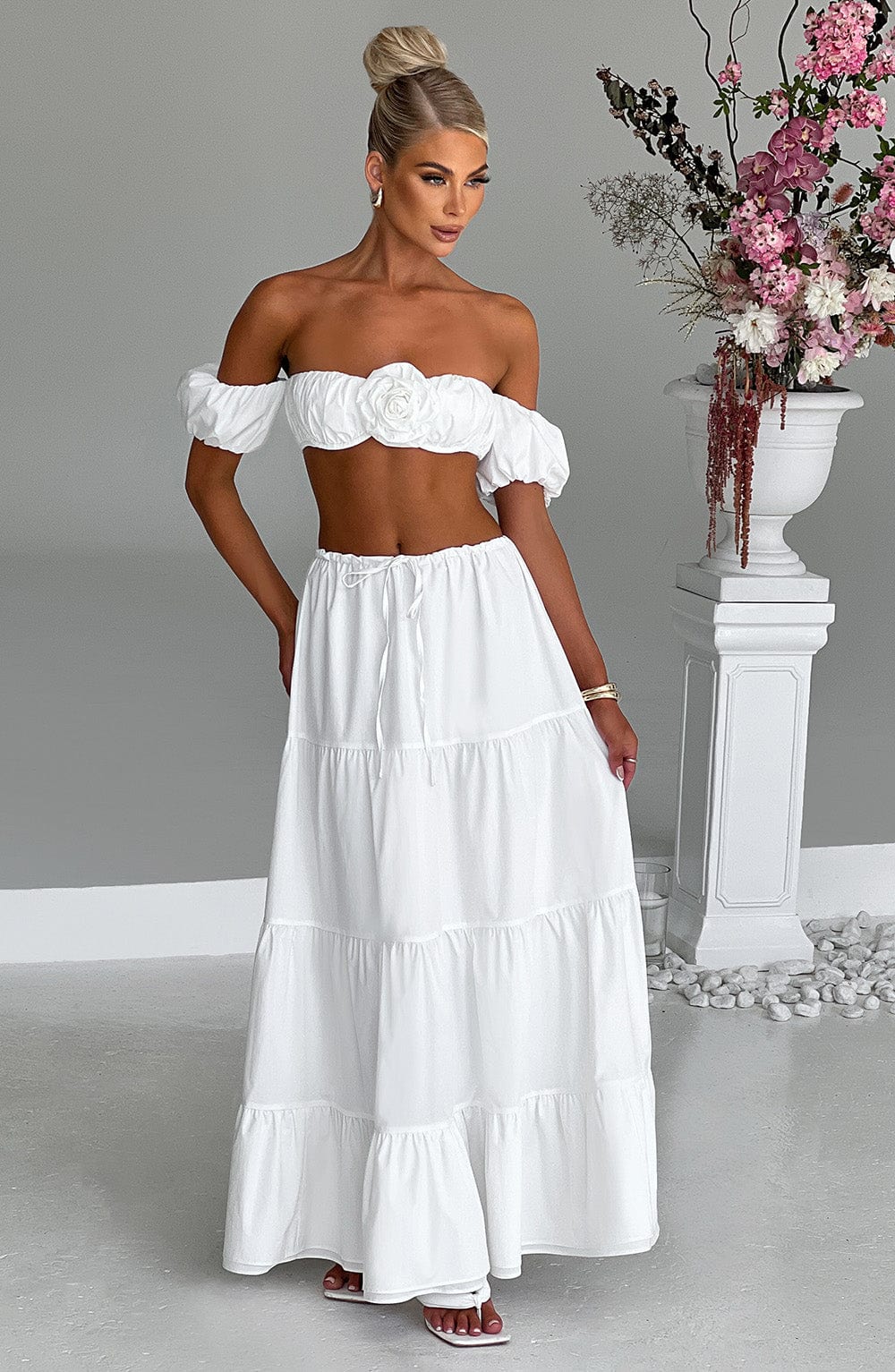 Flourenne Carmen Top in Ivory