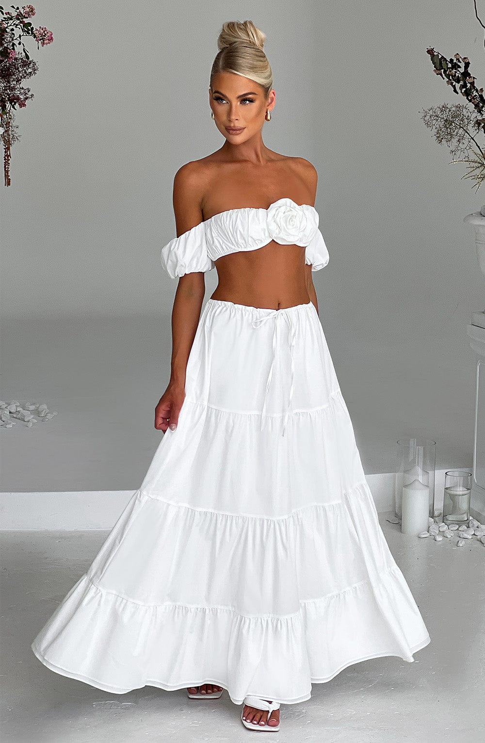 Flourenne Carmen Top in Ivory