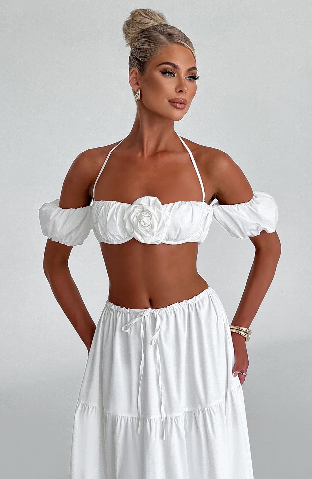 Flourenne Carmen Top in Ivory