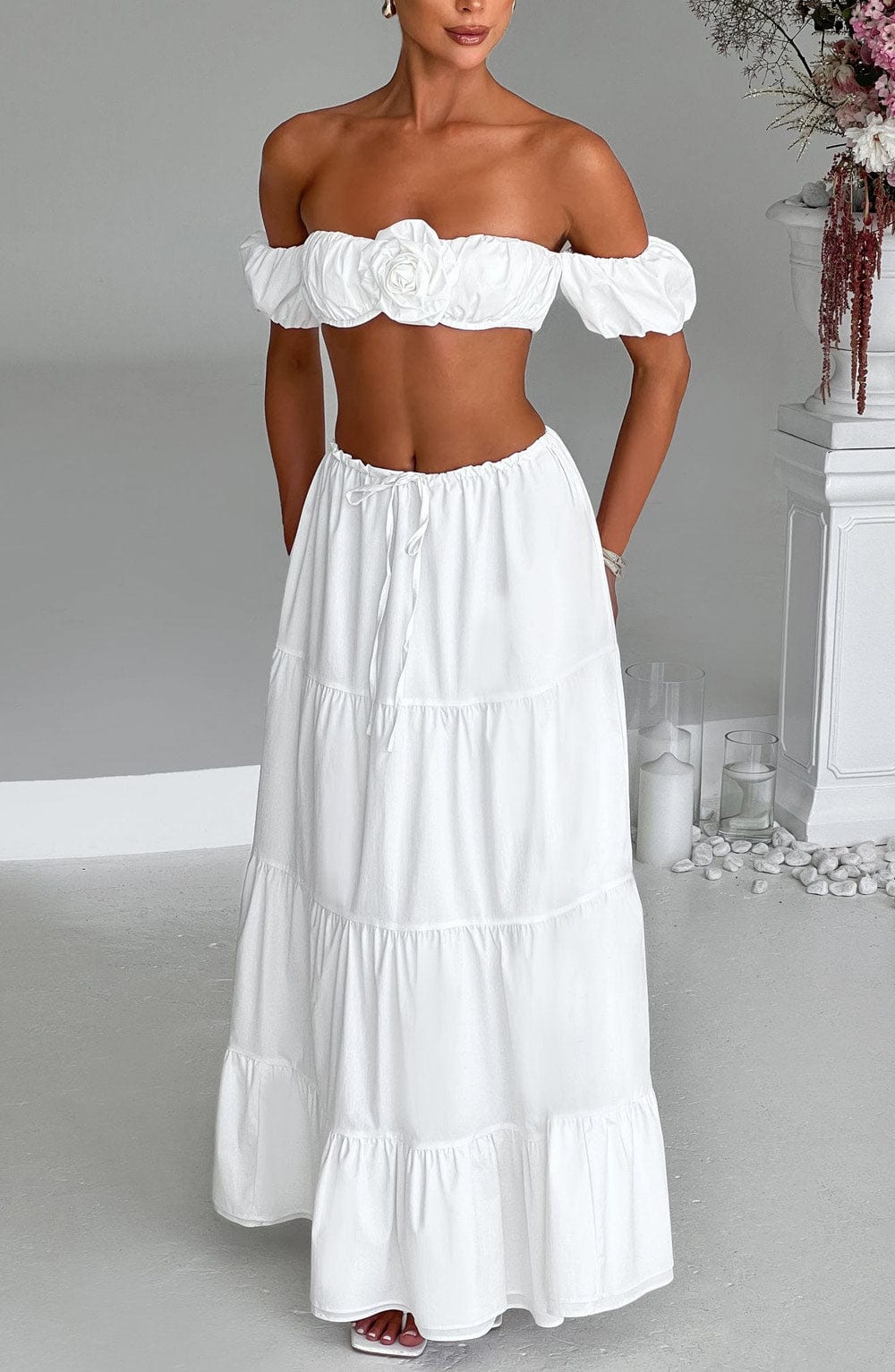 Flourenne Carmen Top in Ivory