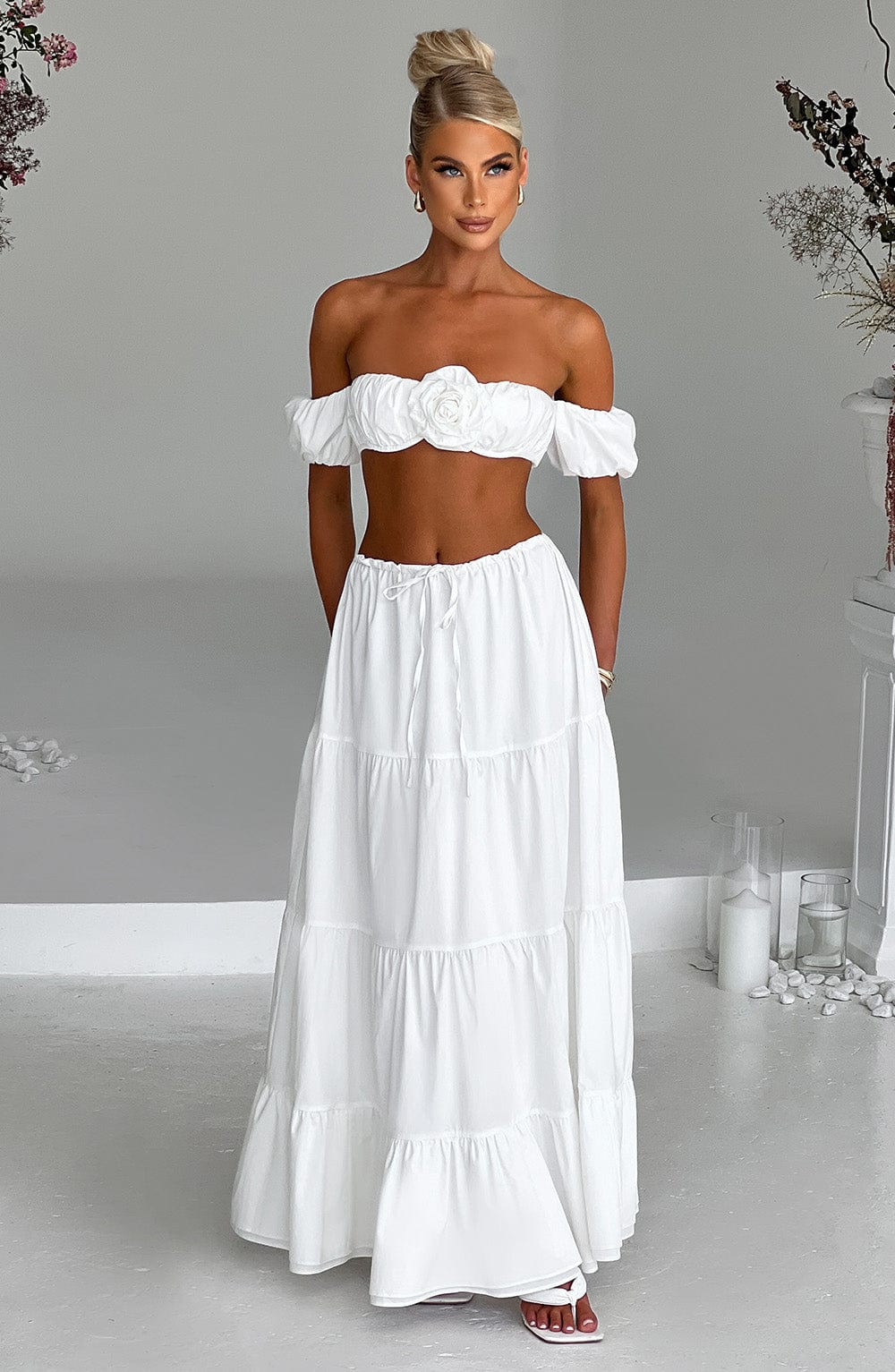Flourenne Carmen Top in Ivory