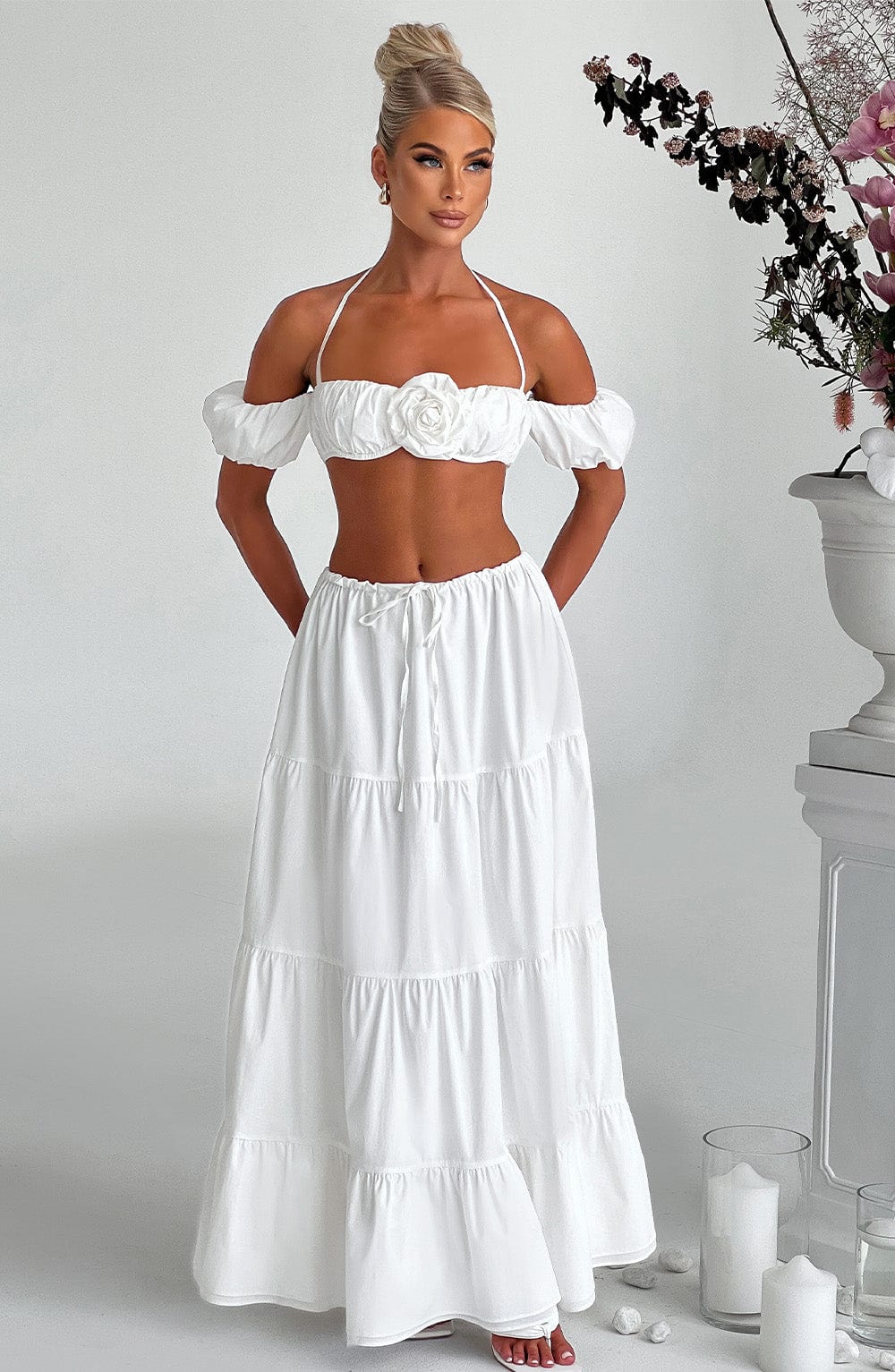 Flourenne Carmen Top in Ivory