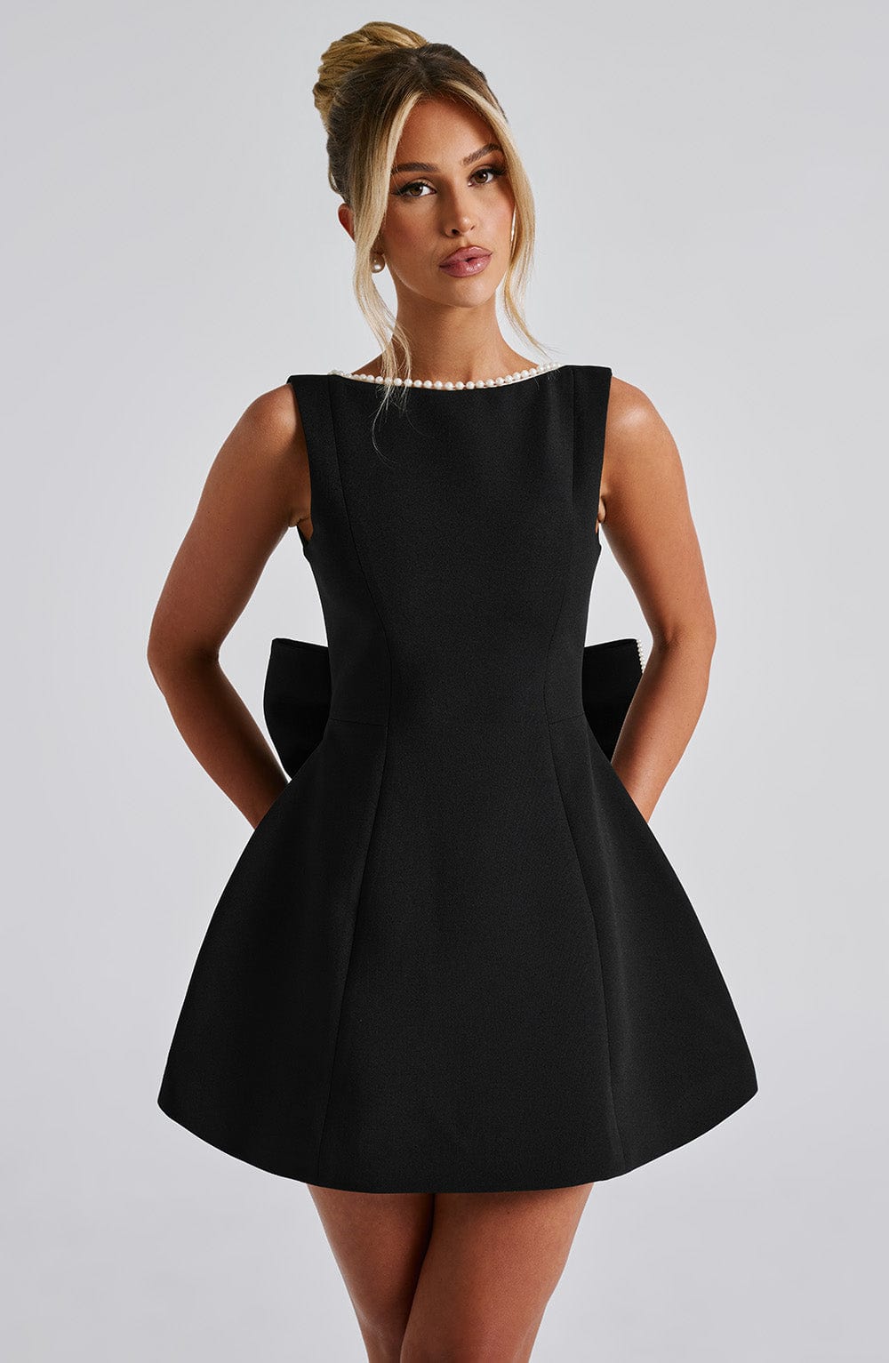 Flourenne Carys Mini Dress in Black