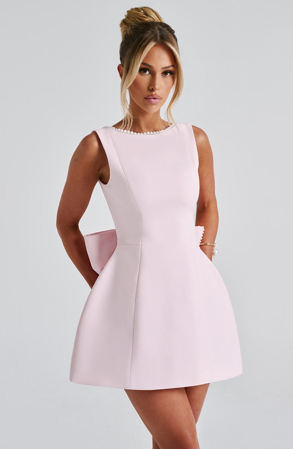 Flourenne Carys Mini Dress in Blush