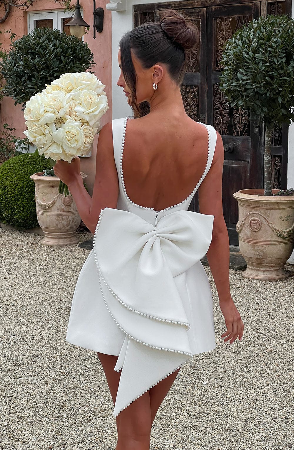 Flourenne Carys Mini Dress in Ivory