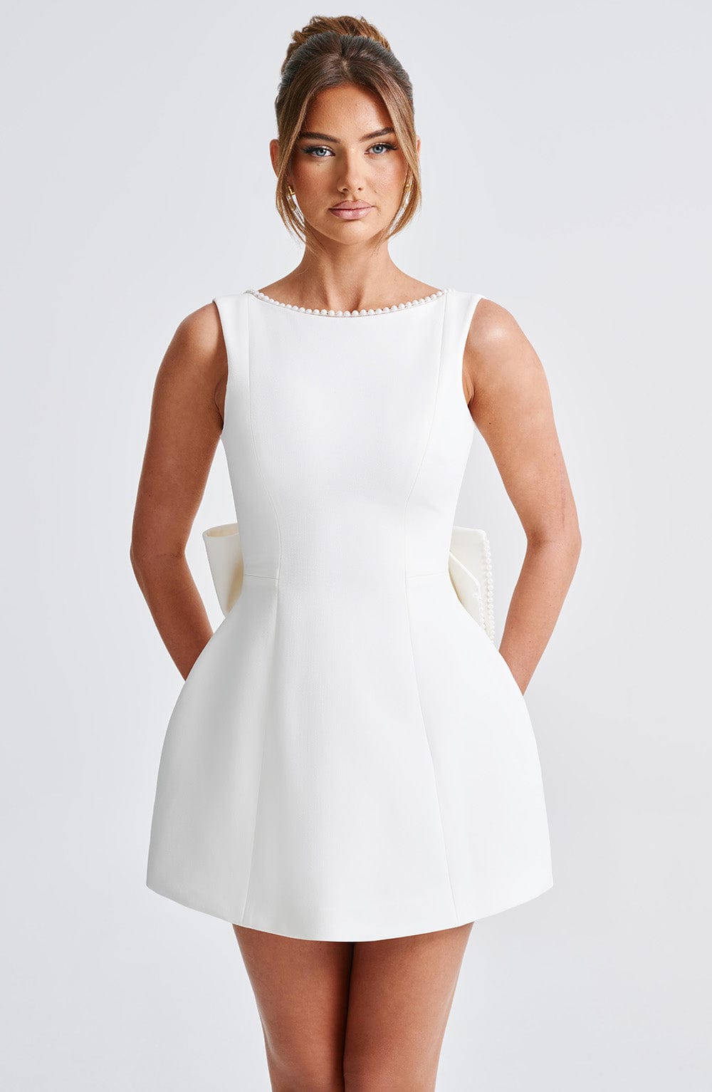 Flourenne Carys Mini Dress in Ivory