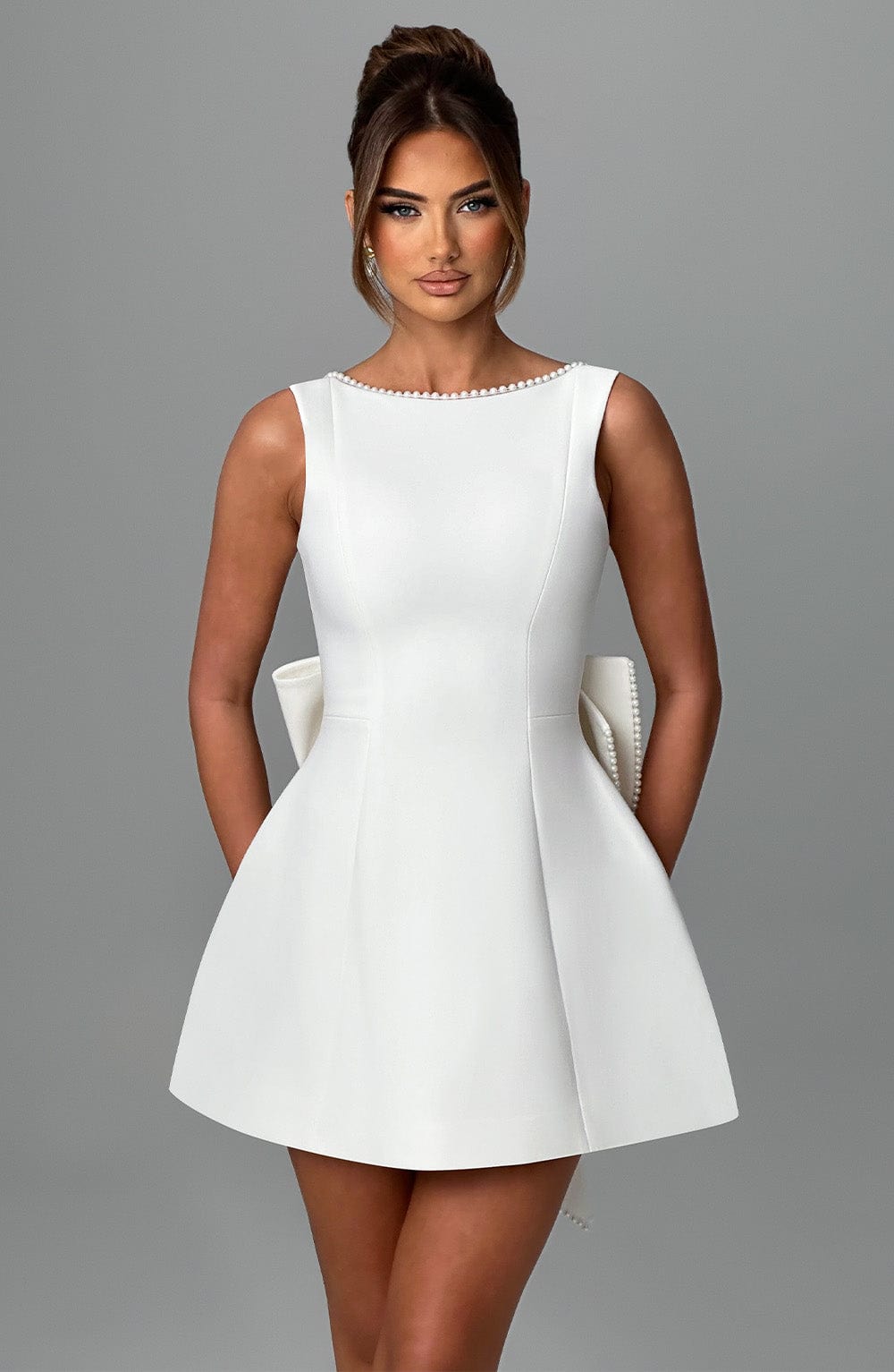 Flourenne Carys Mini Dress in Ivory
