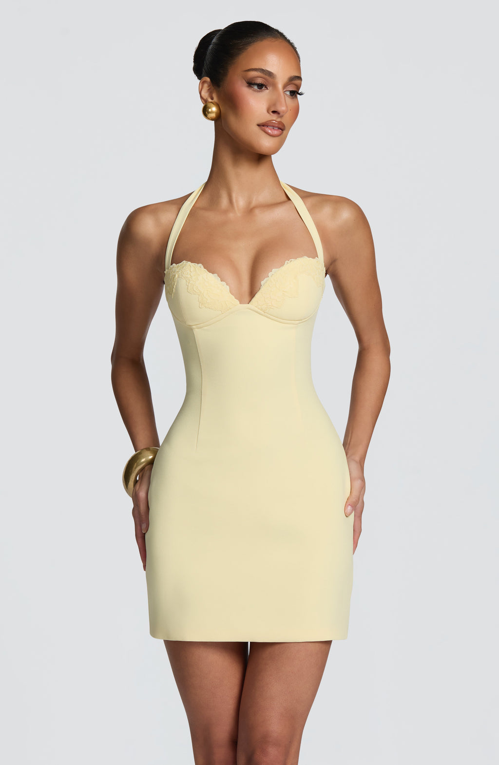Flourenne Cassara Mini Dress in Lemon
