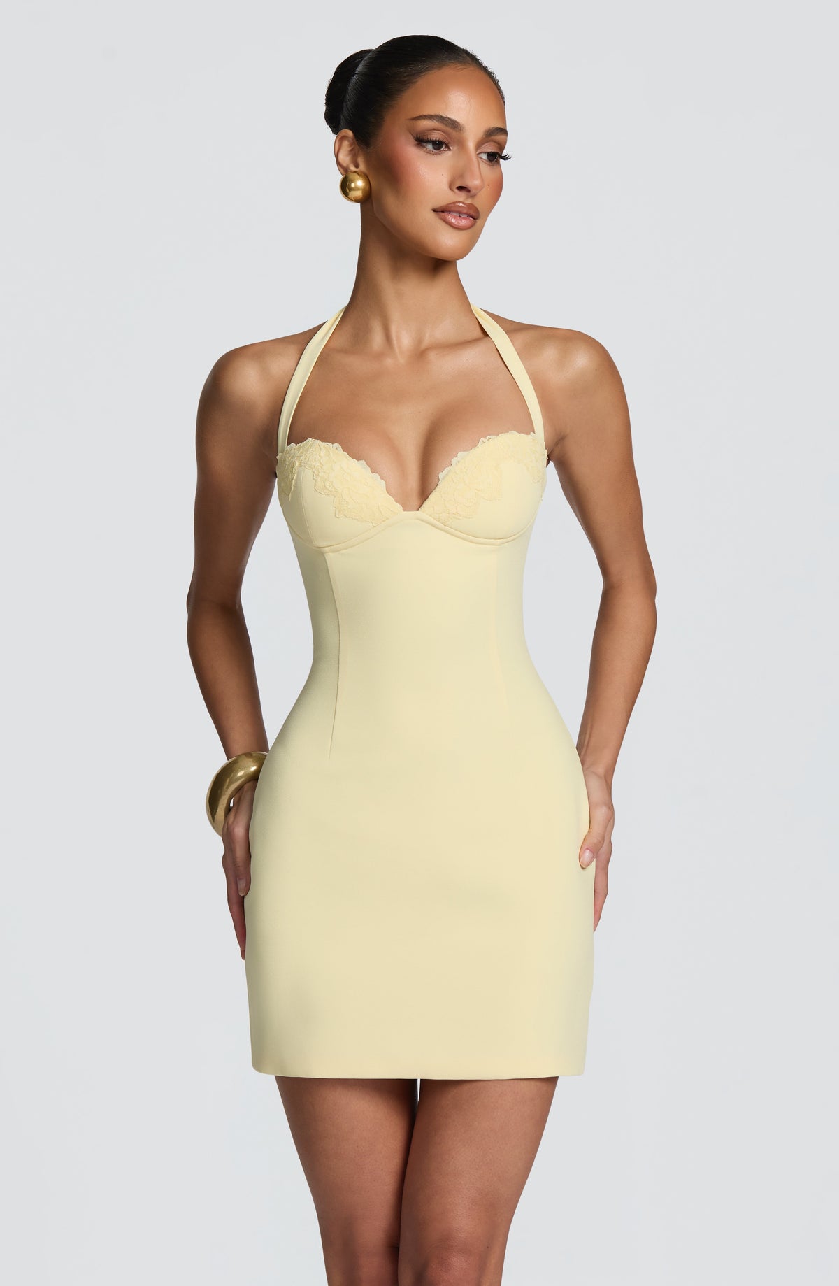 Flourenne Cassara Mini Dress in Lemon