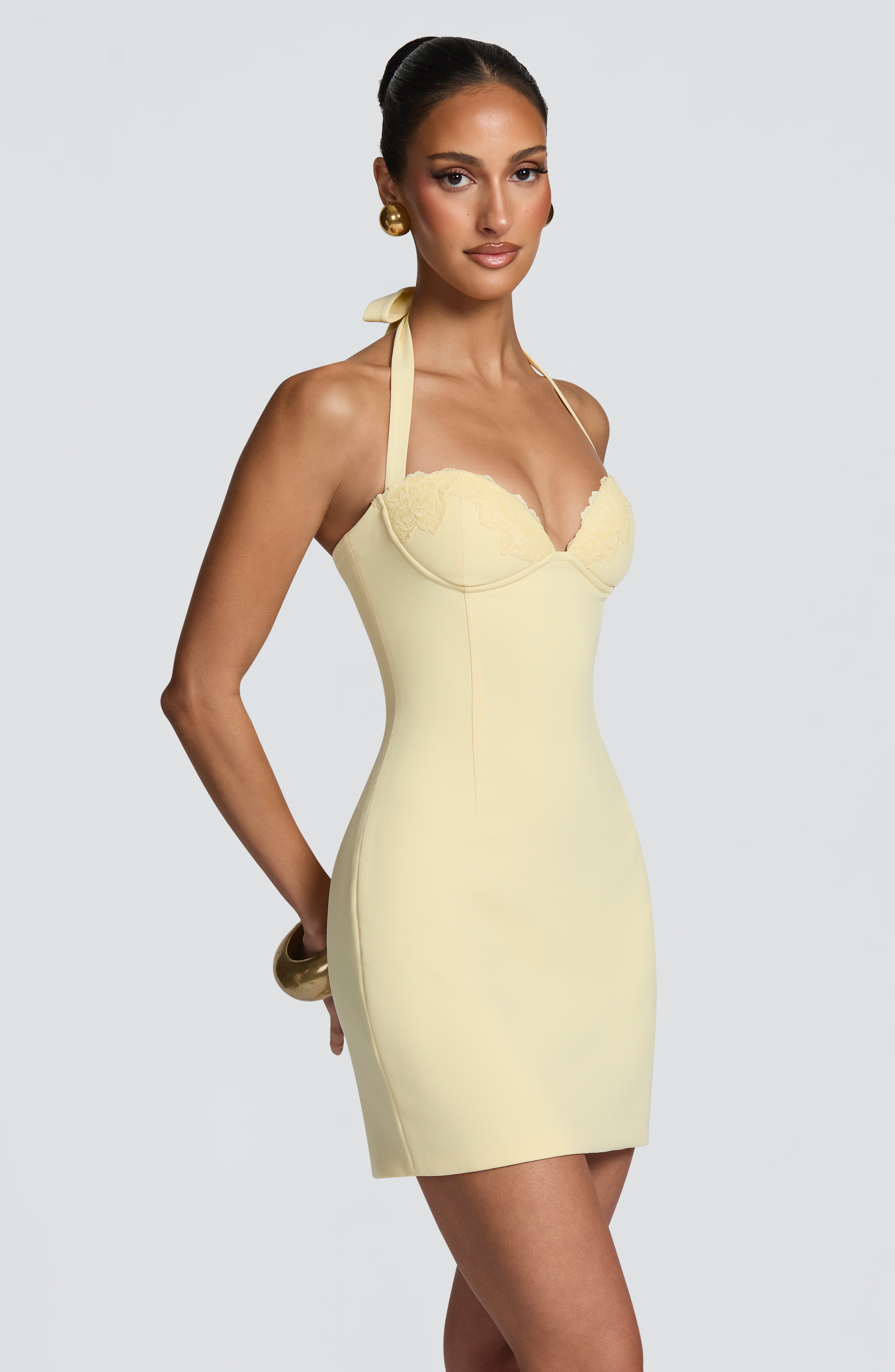 Flourenne Cassara Mini Dress in Lemon