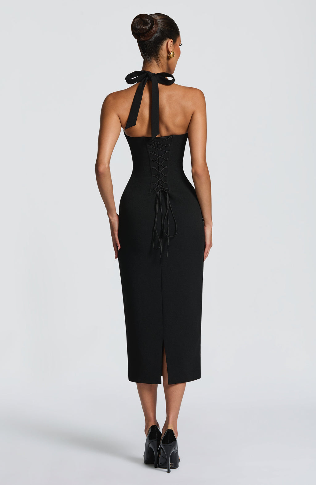 Flourenne Cassiana Midi Dress in Black