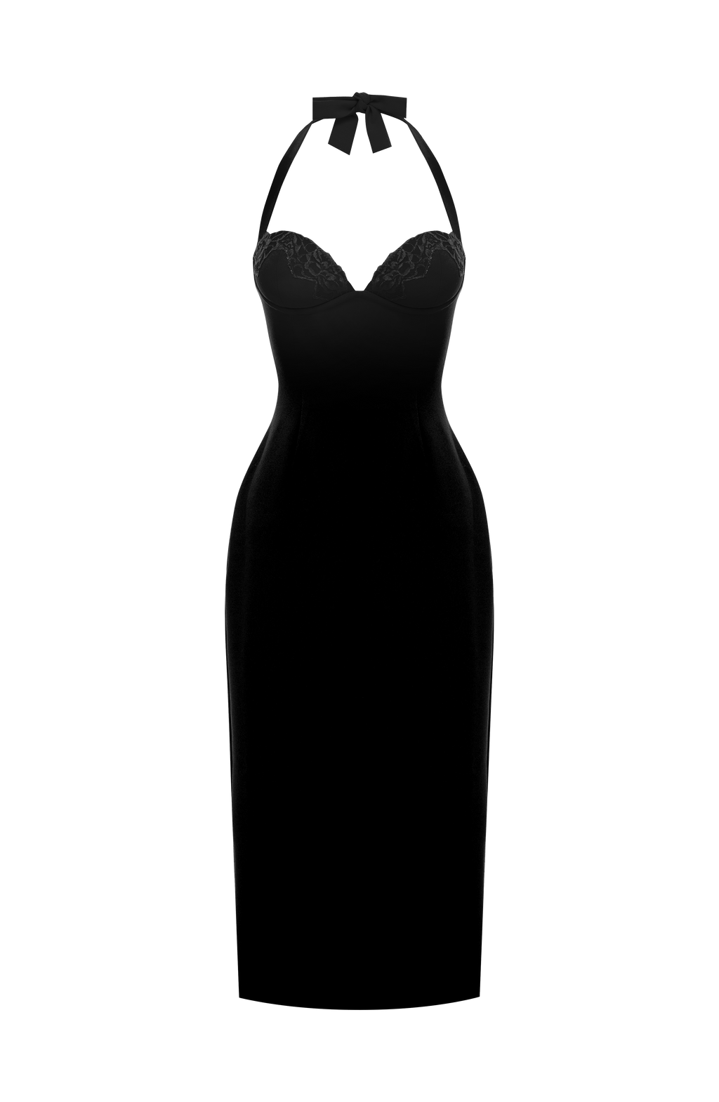 Flourenne Cassiana Midi Dress in Black