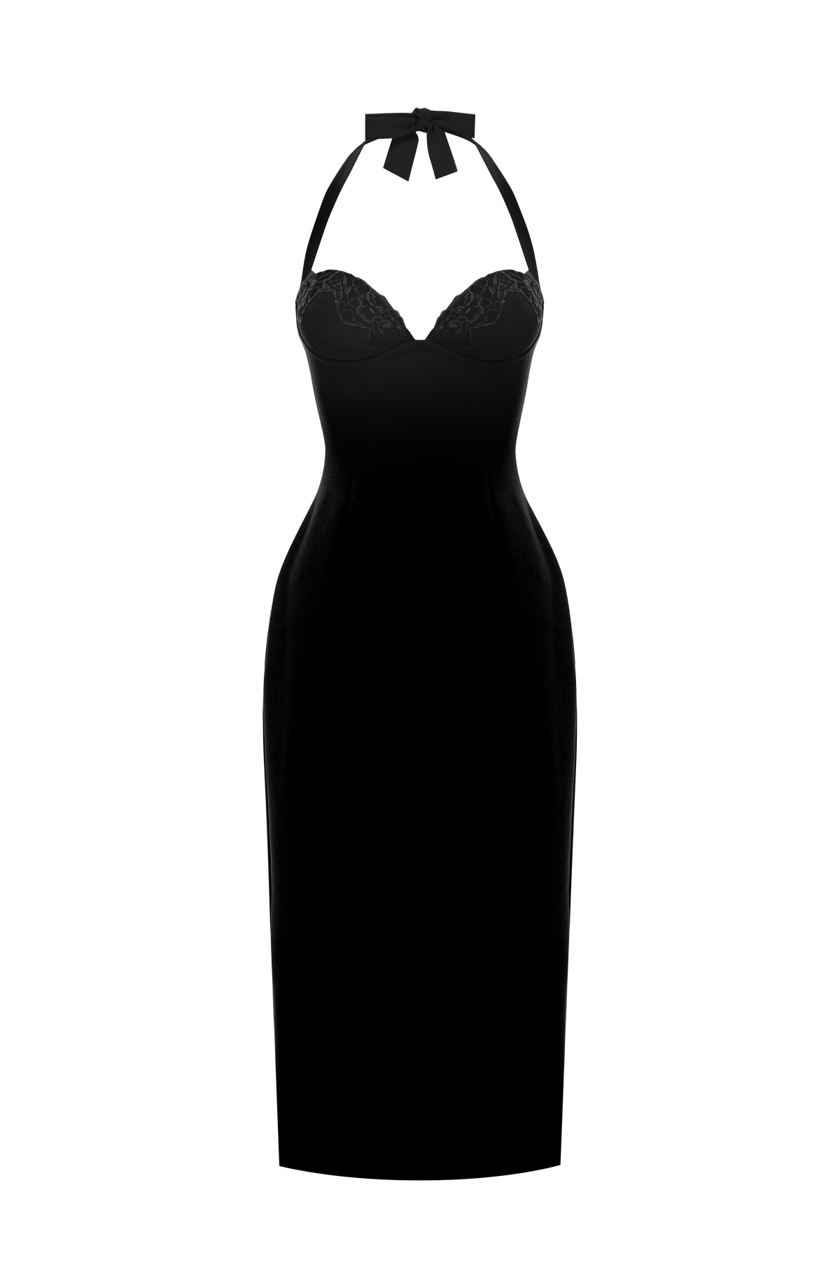 Flourenne Cassiana Midi Dress in Black