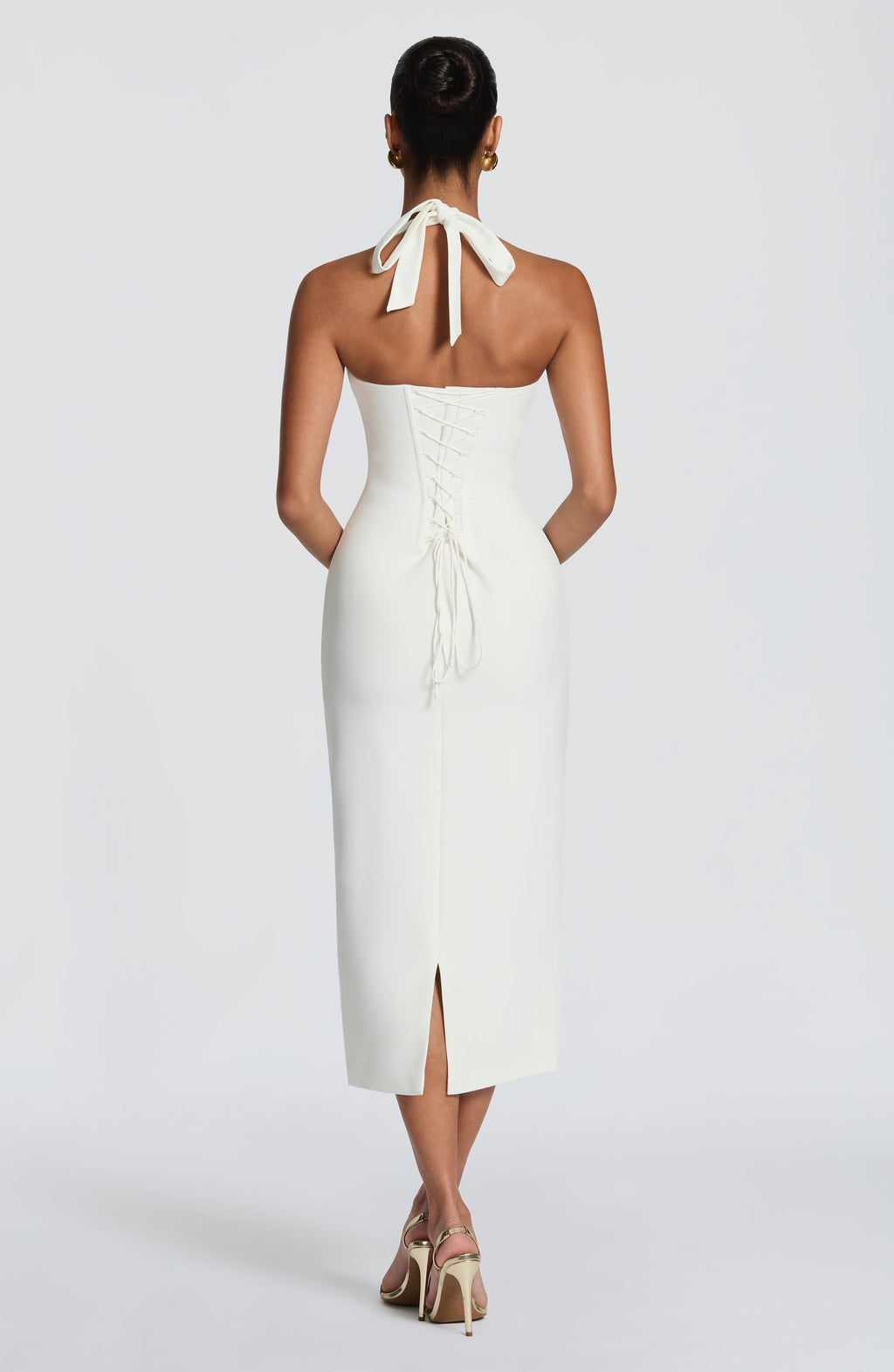 Flourenne Cassiana Midi Dress in Ivory