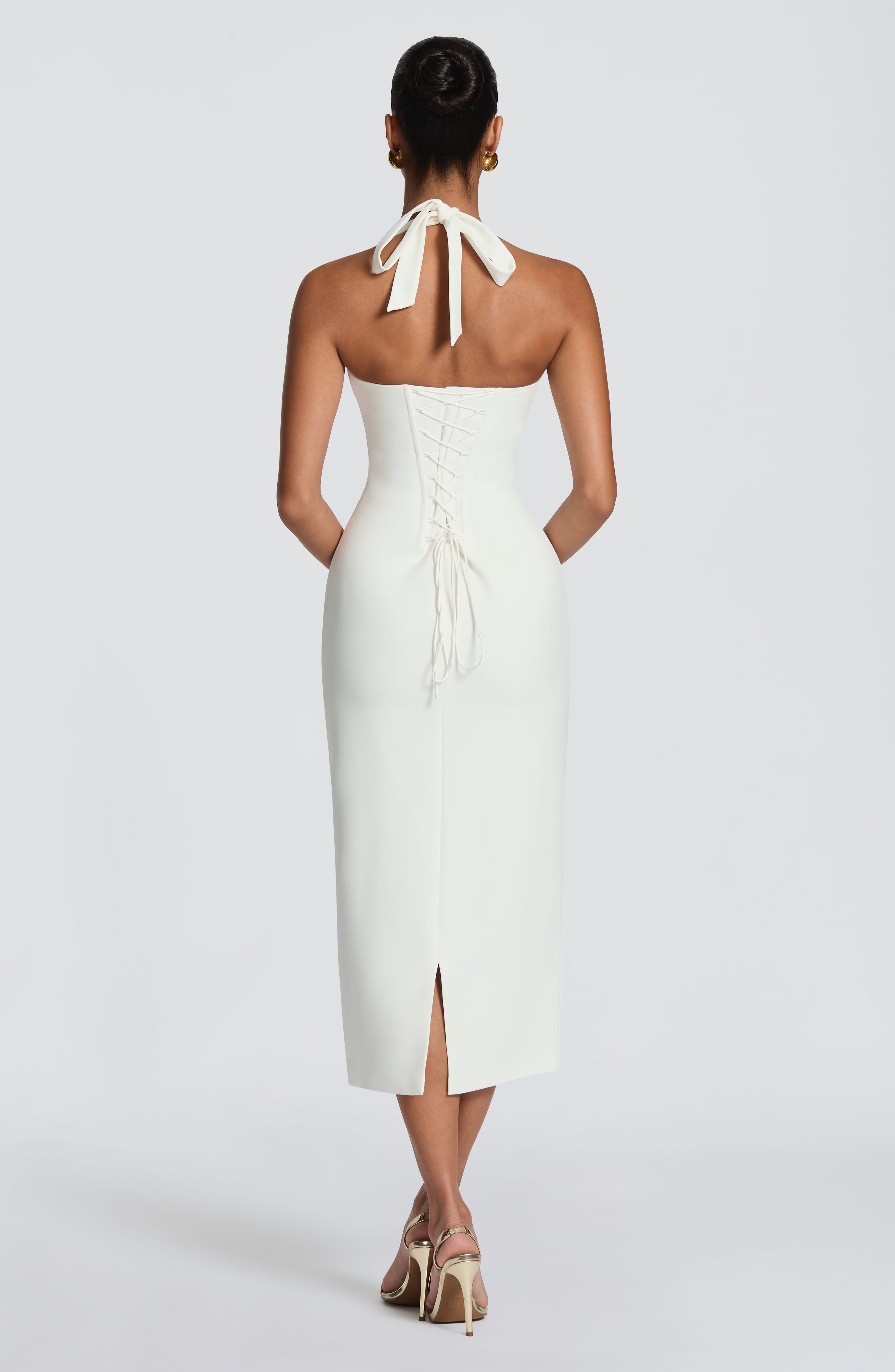 Flourenne Cassiana Midi Dress in Ivory